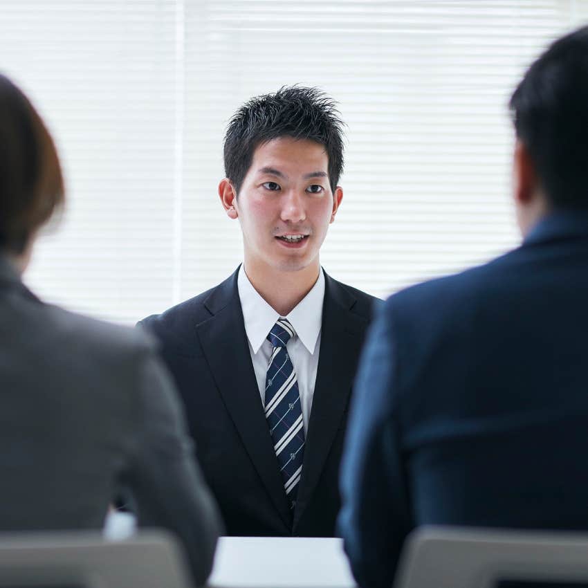 Gen Z young adult in job interview