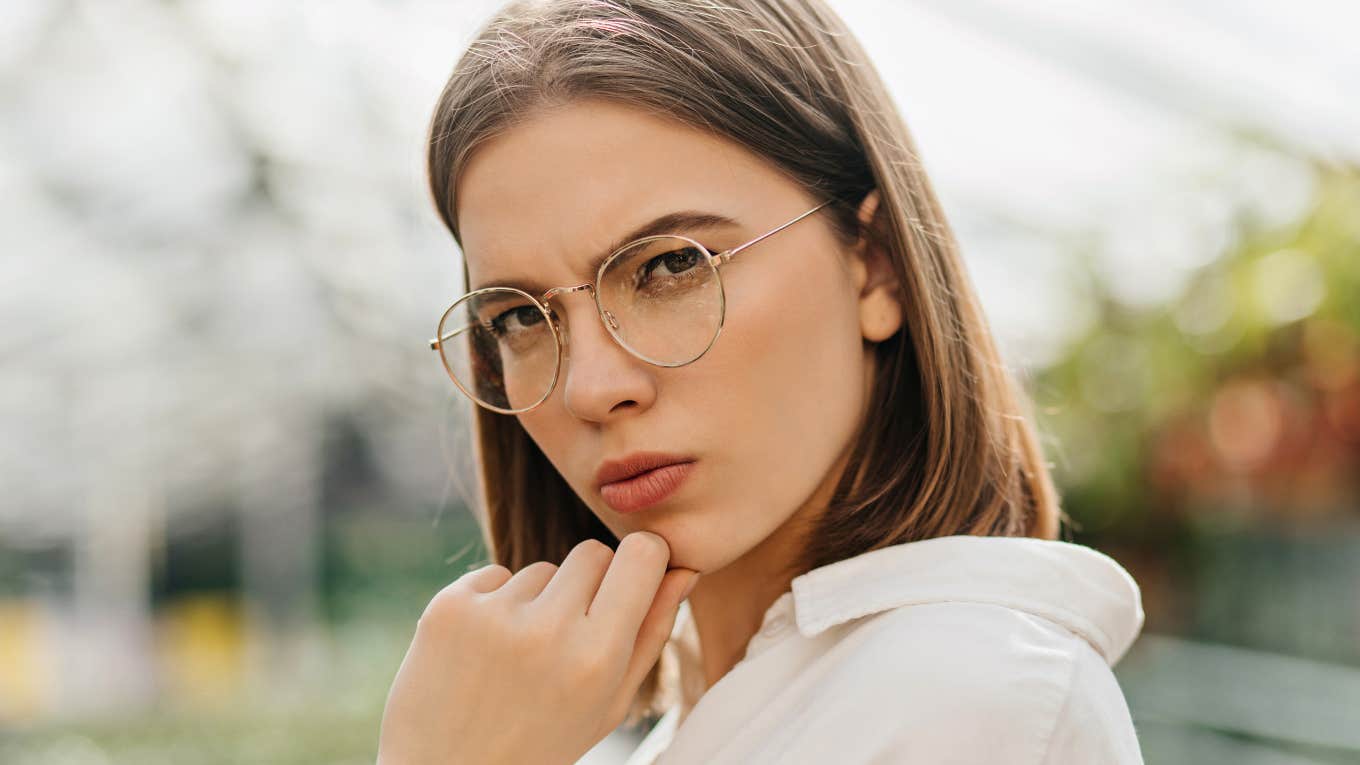 suspicious woman who doesnt like others