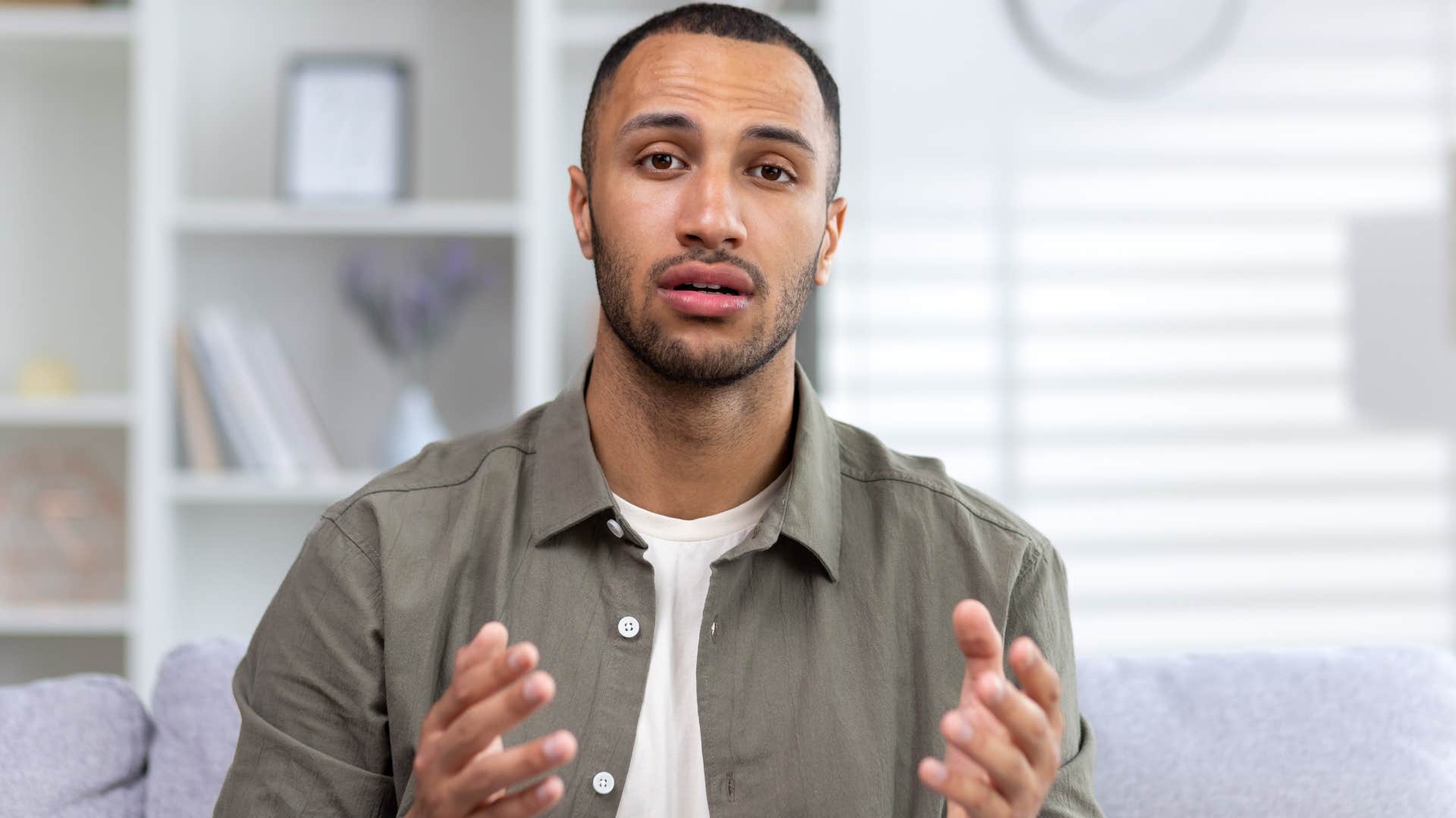 man saying I'm fine to someone he doesnt like