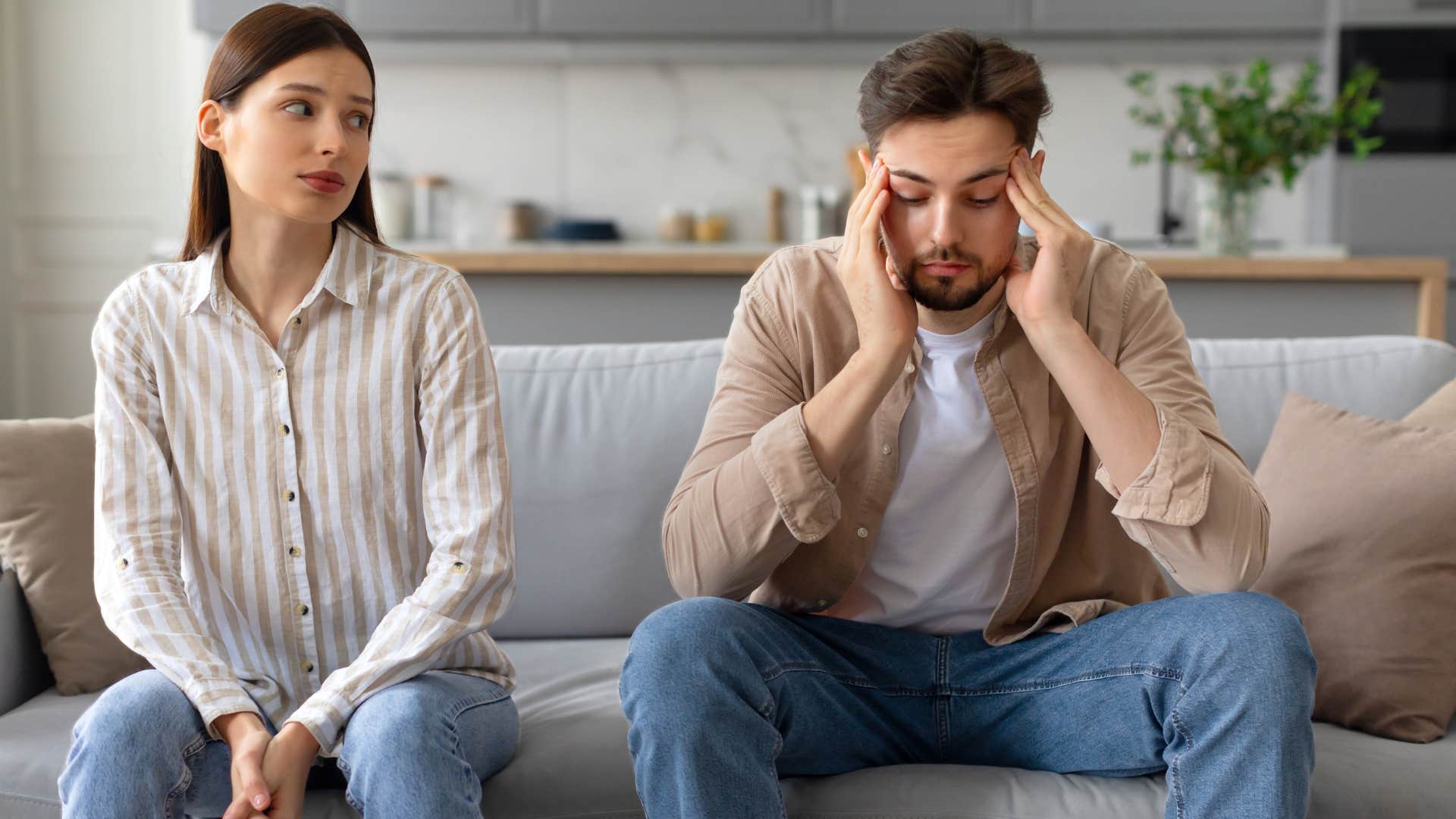 woman in unhappy marriage as she chooses to stay because they have similar values