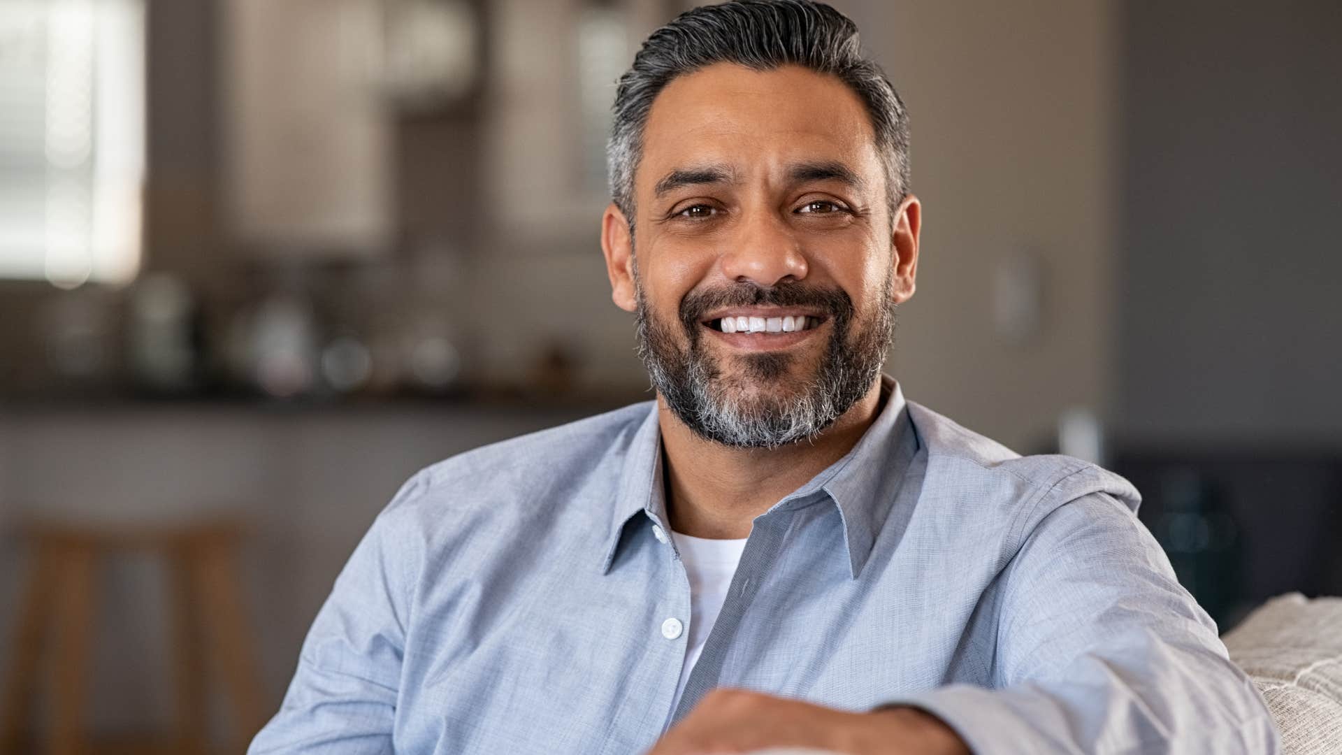 man who trusts himself sitting at home