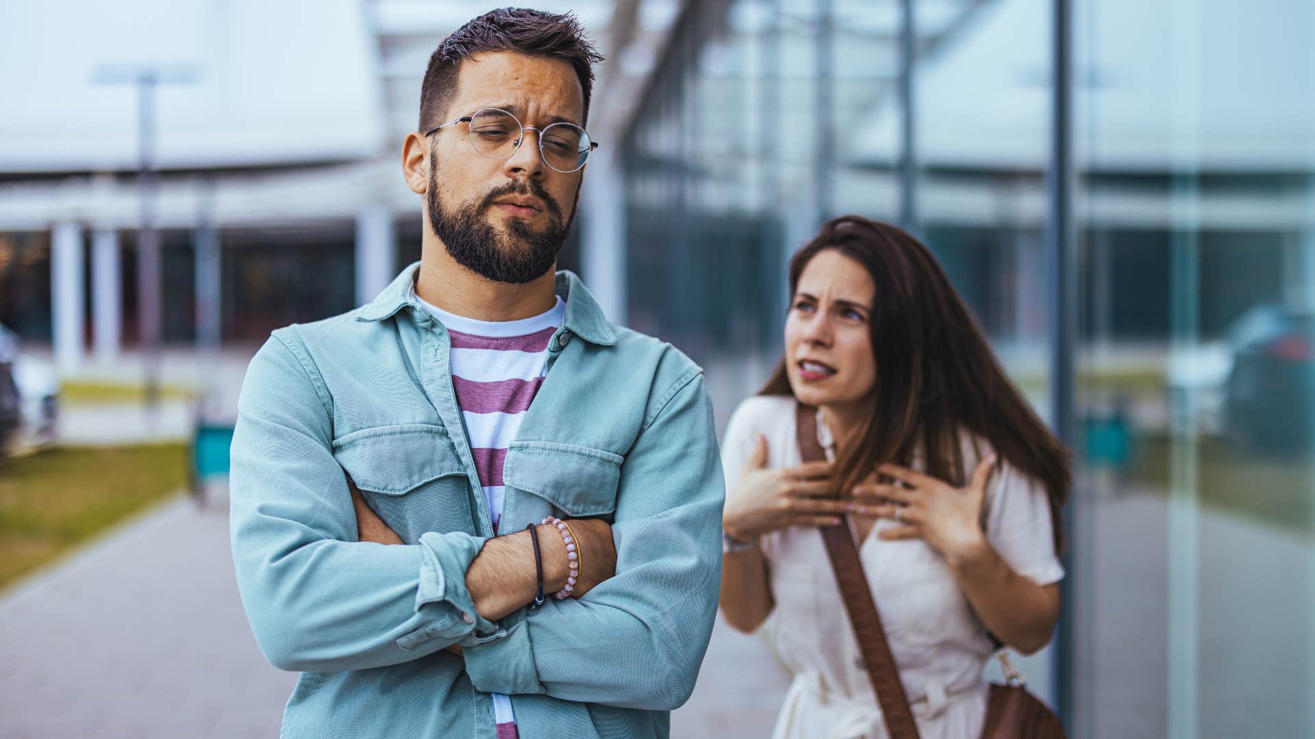 man who hardly ever asks for help arguing with his wife
