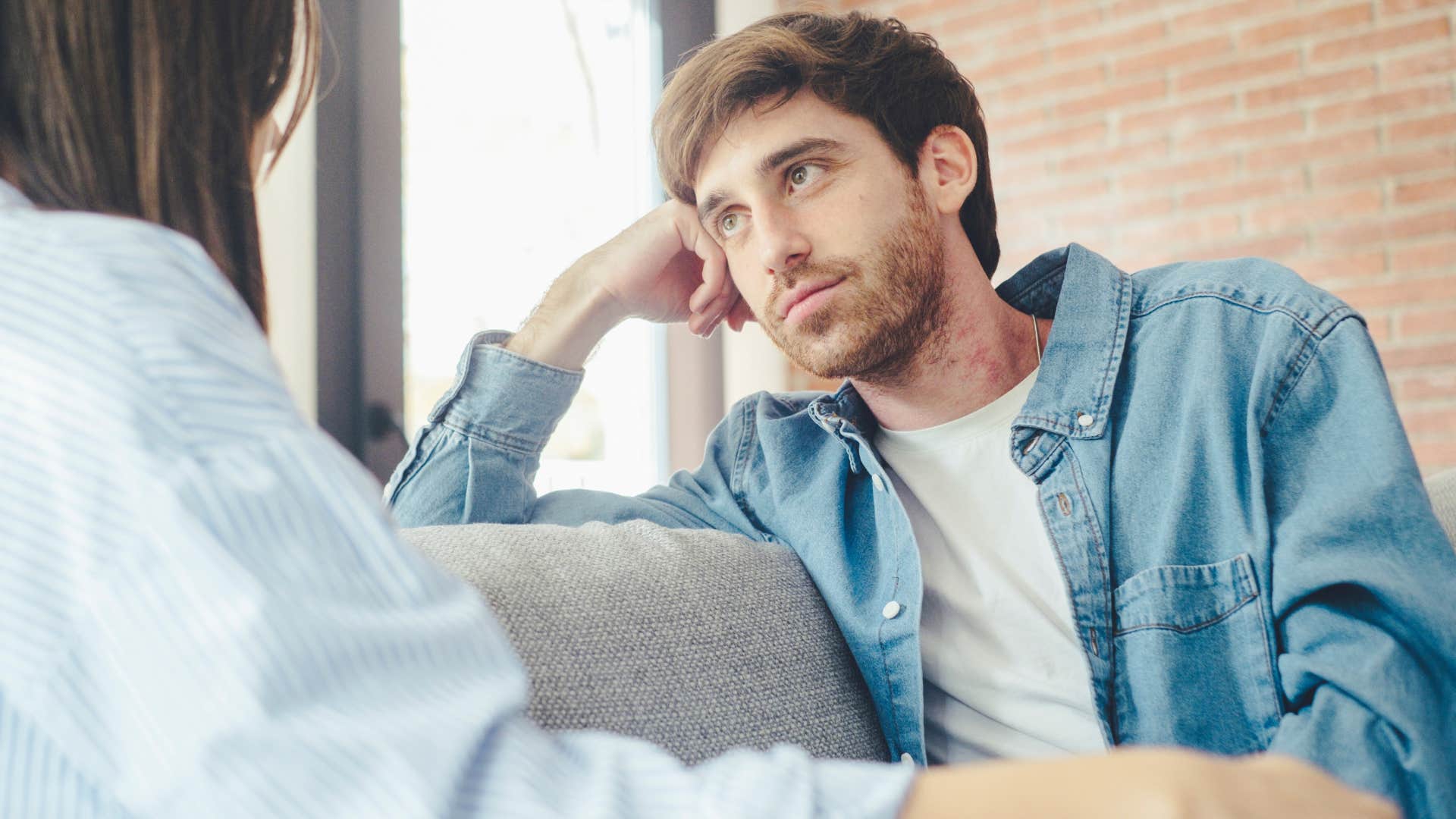 man philosophizing about casual things while talking