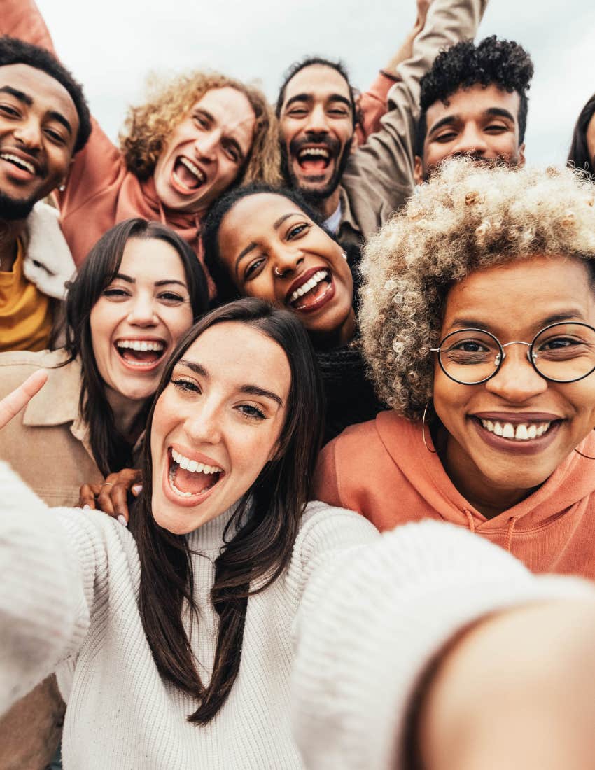 Group of strong people with different energies