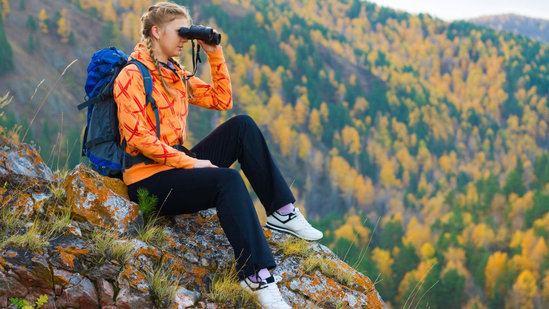 woman fascinated by something on the weekend