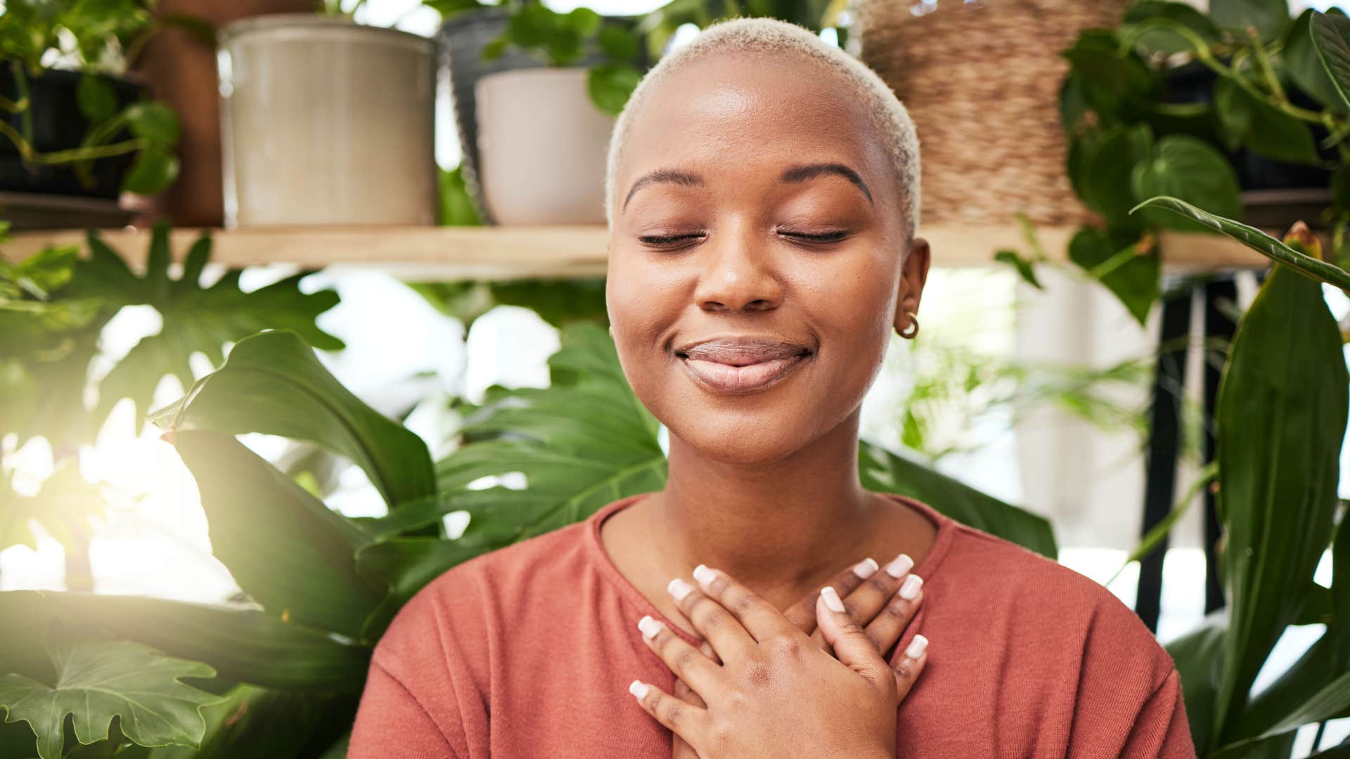 woman being selective with her energy as she meditates