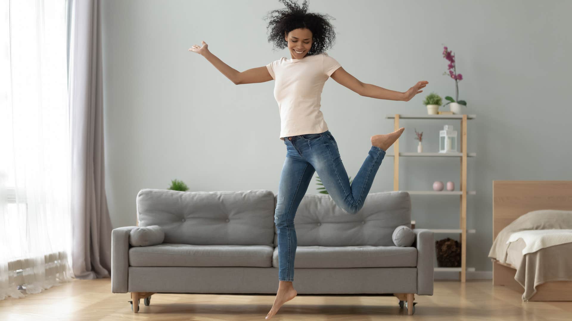 Happy person lets it out