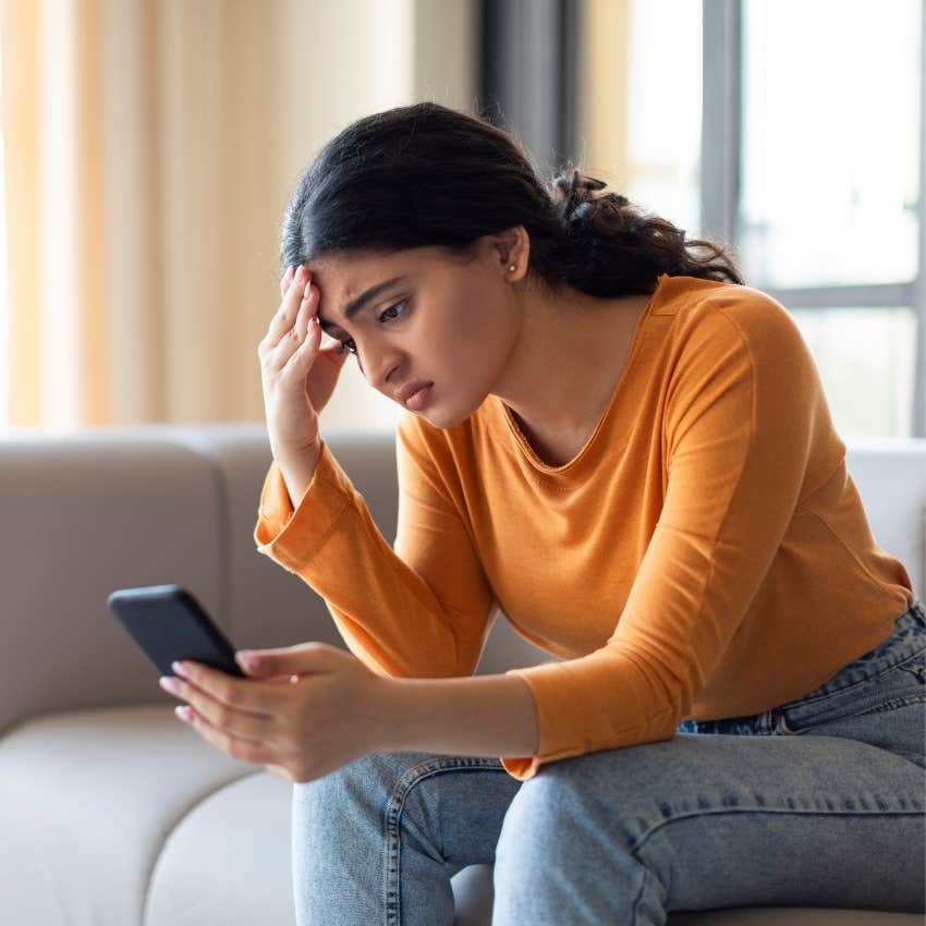 woman who is being ghosted by man who doesn't respond to calls