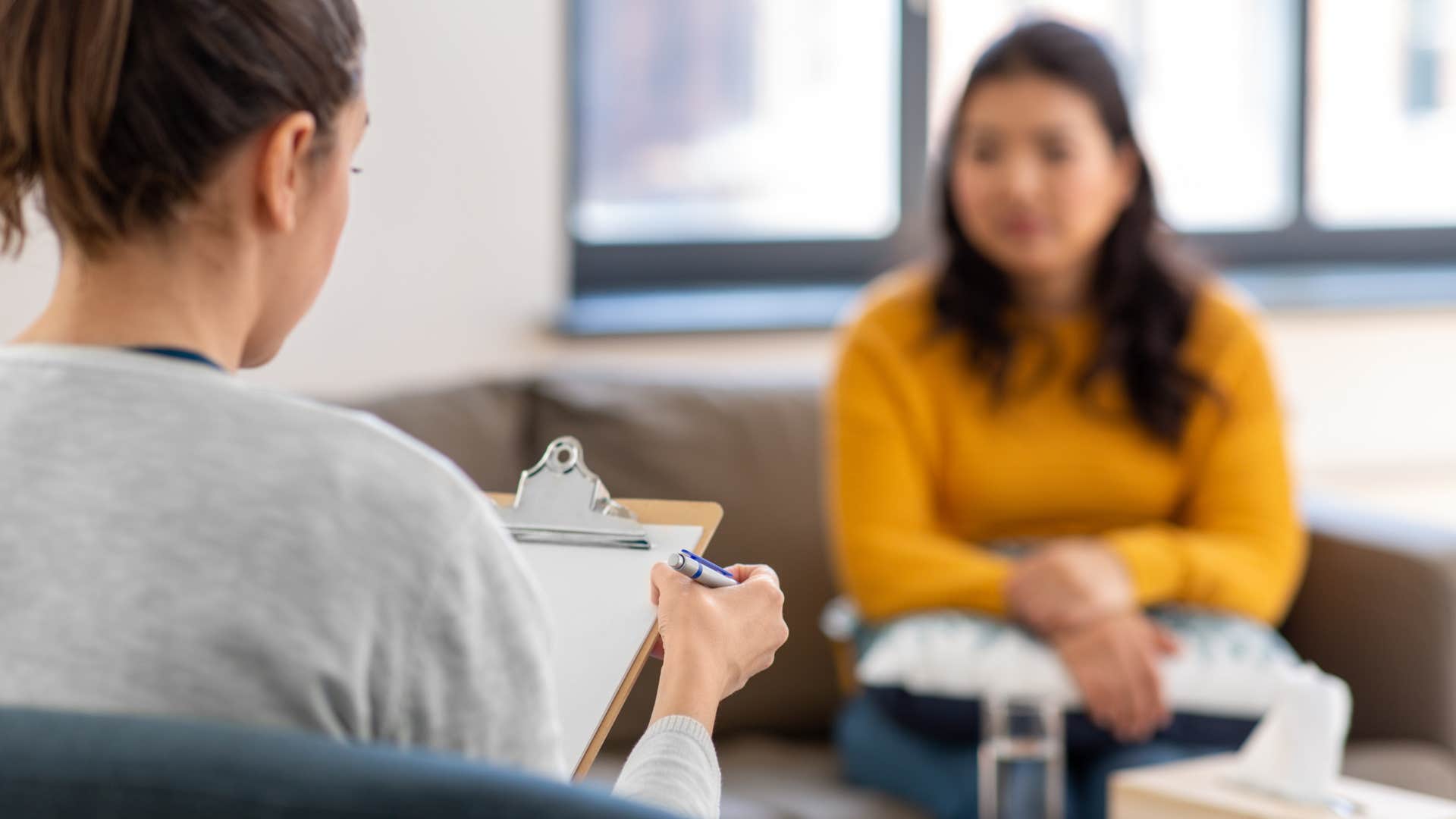 woman going to therapy