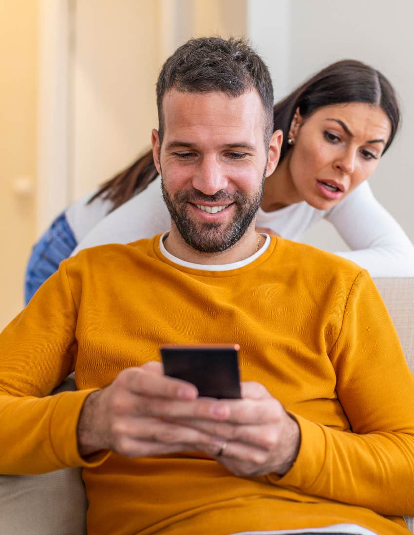 Person doesn't trust partner on social media