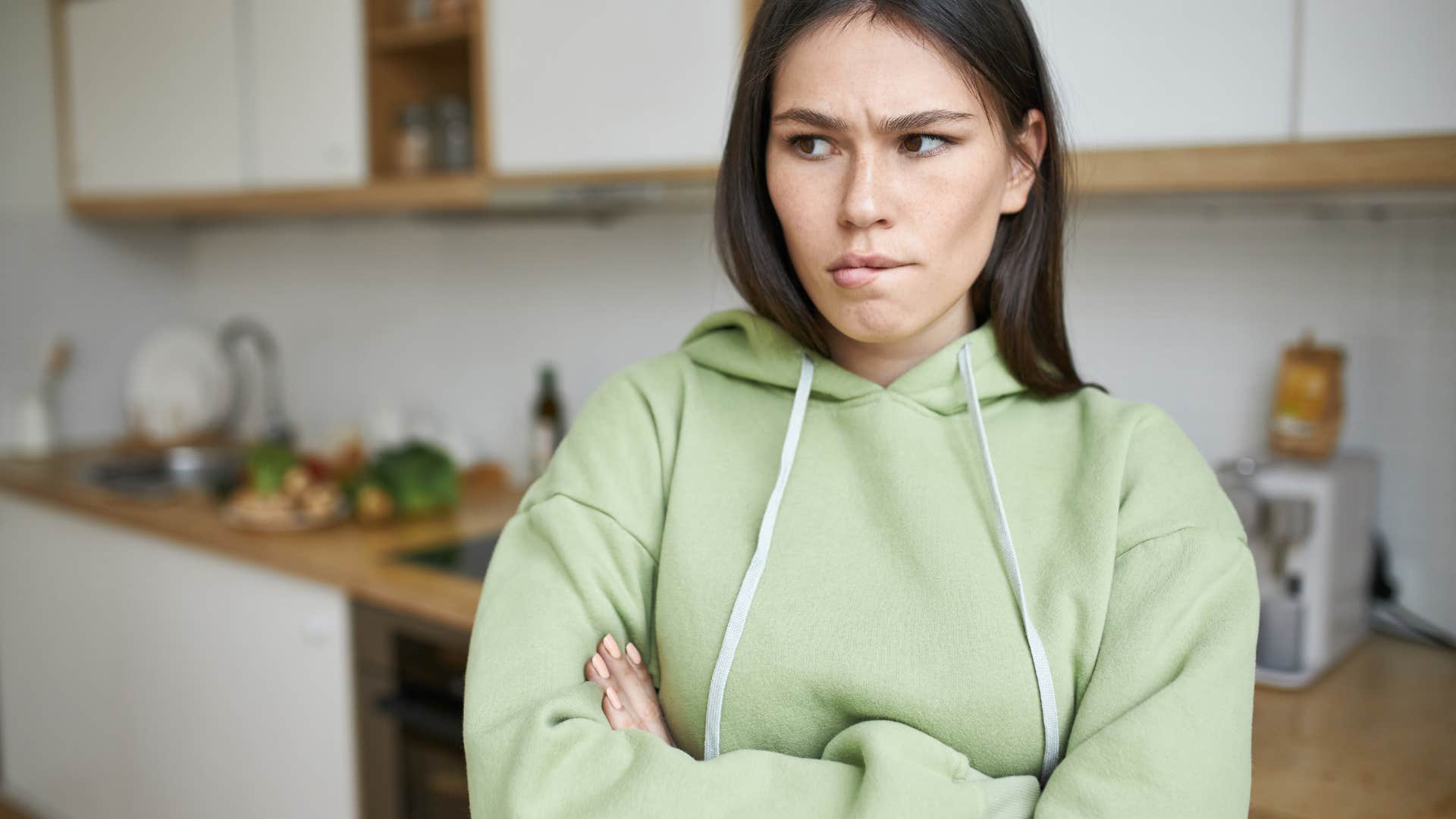 woman who is internalizing her emotions