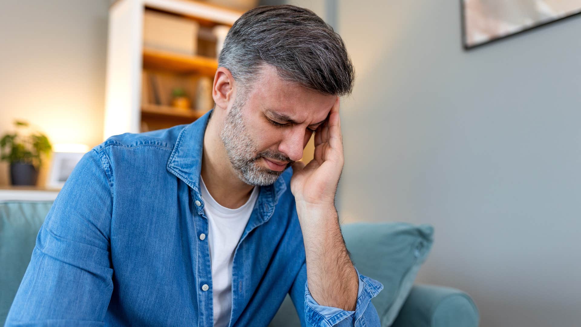 man whose brain feels too full and needs silence at the end of the workday