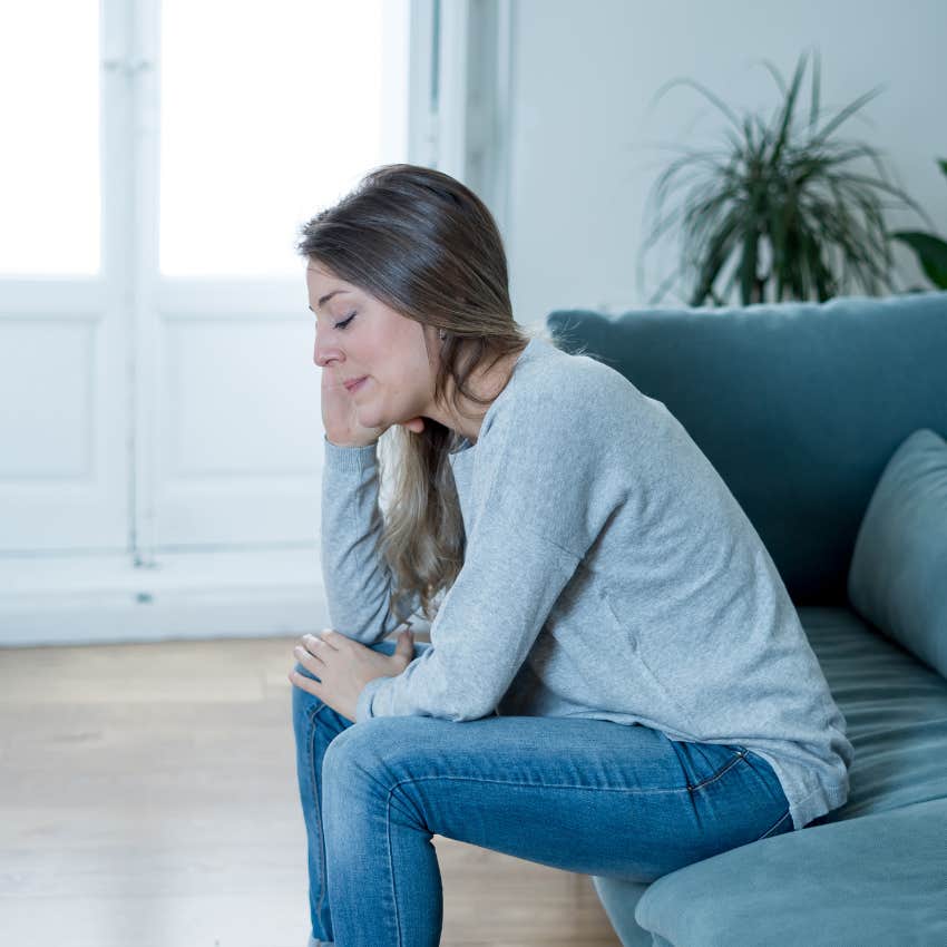 woman falling into the mental trap of thinking she's a coward