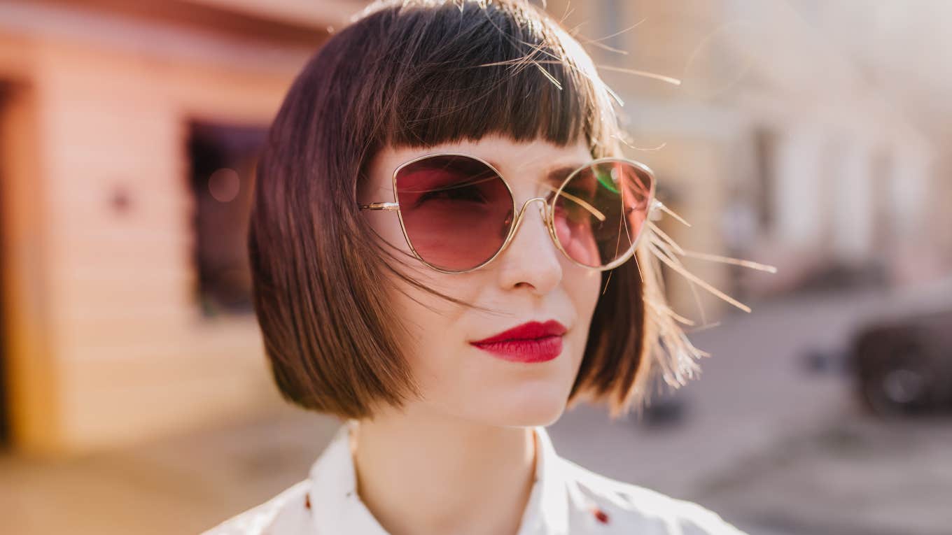 mysterious cool woman staying away from social media