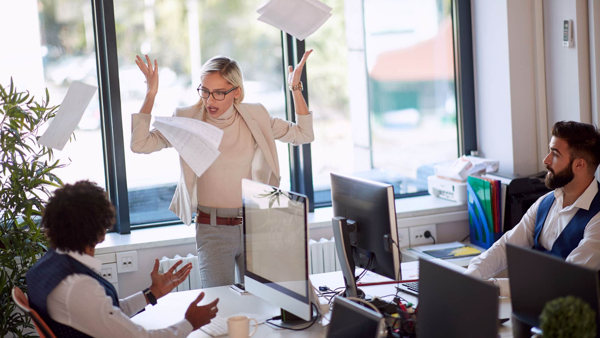 woman overreacting to feedback