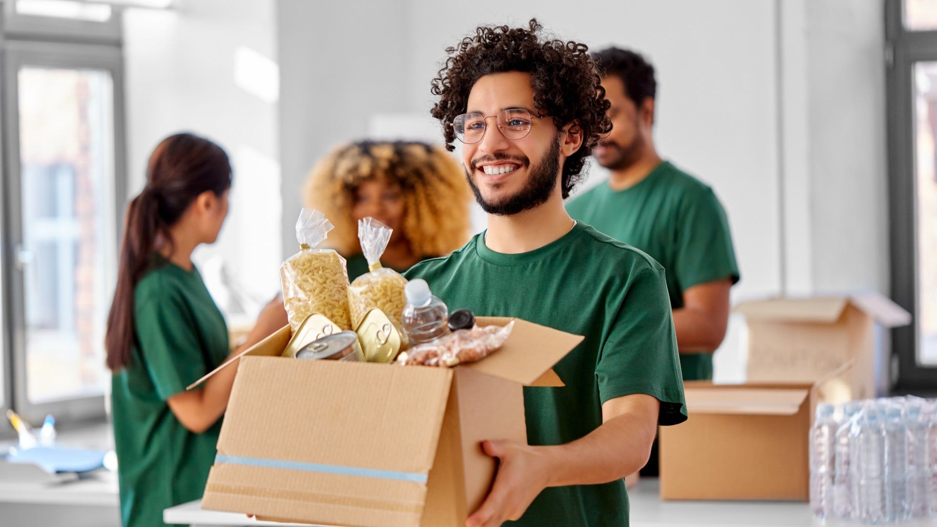 man who volunteers regularly to improve mental health