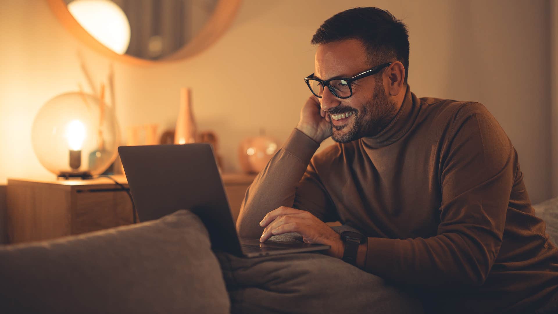 man staying home on a Friday night enjoying solitude