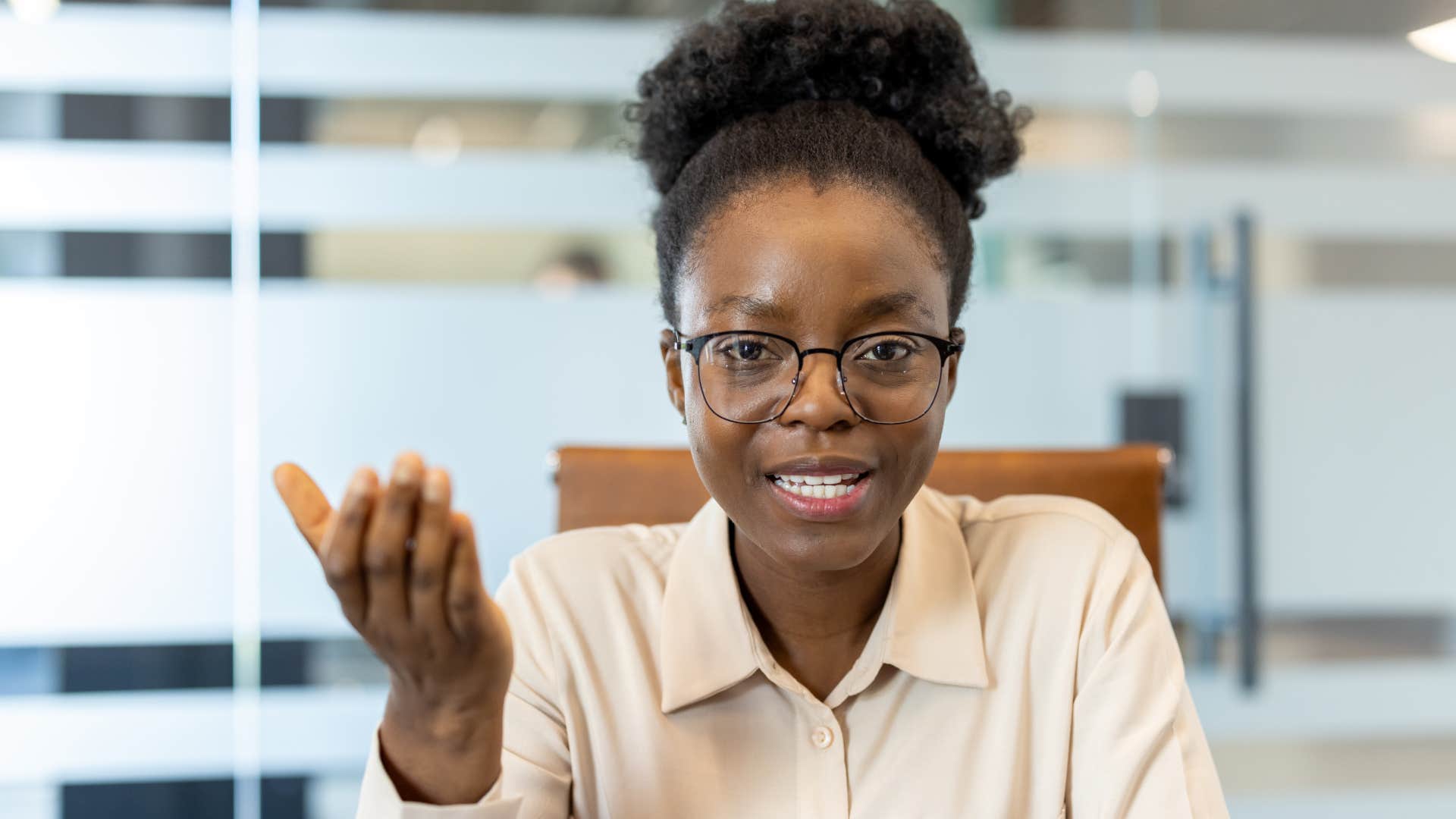 Woman saying "clearly, you don't care" to the camera.
