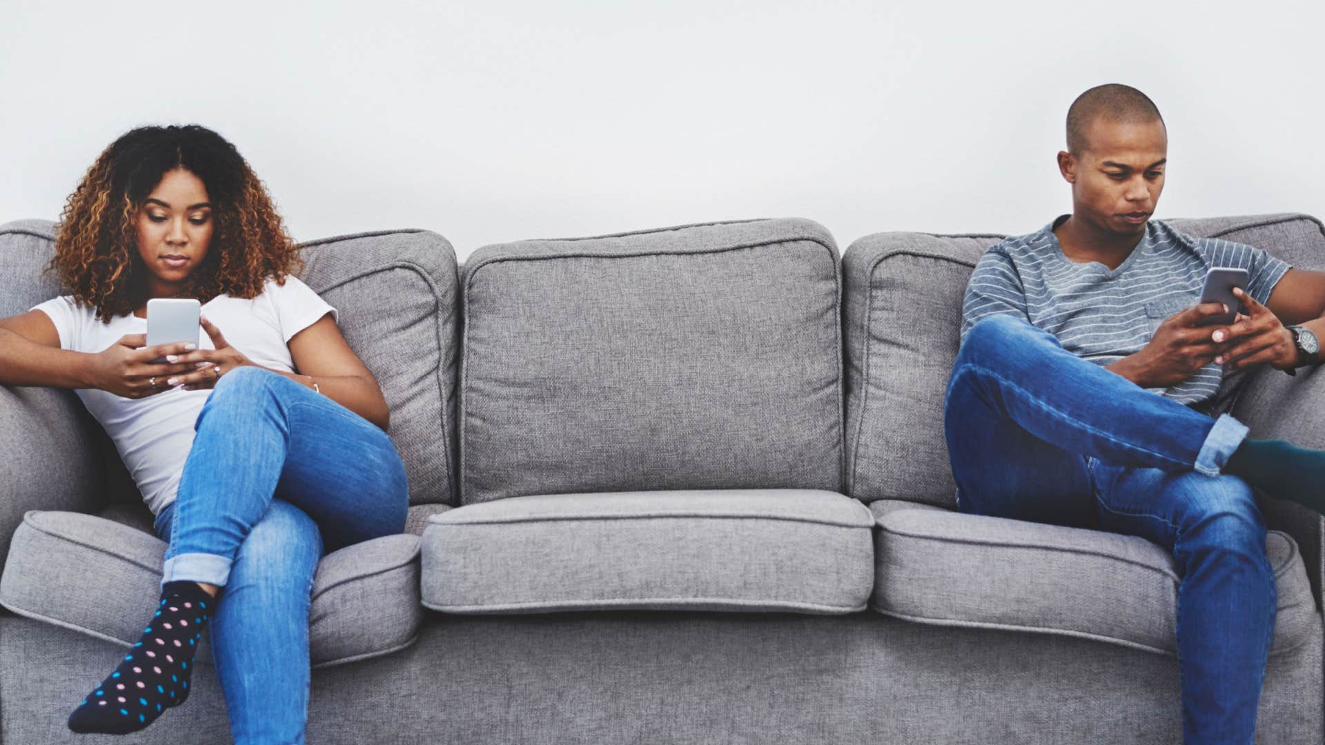 couple giving each other the silent treatment 