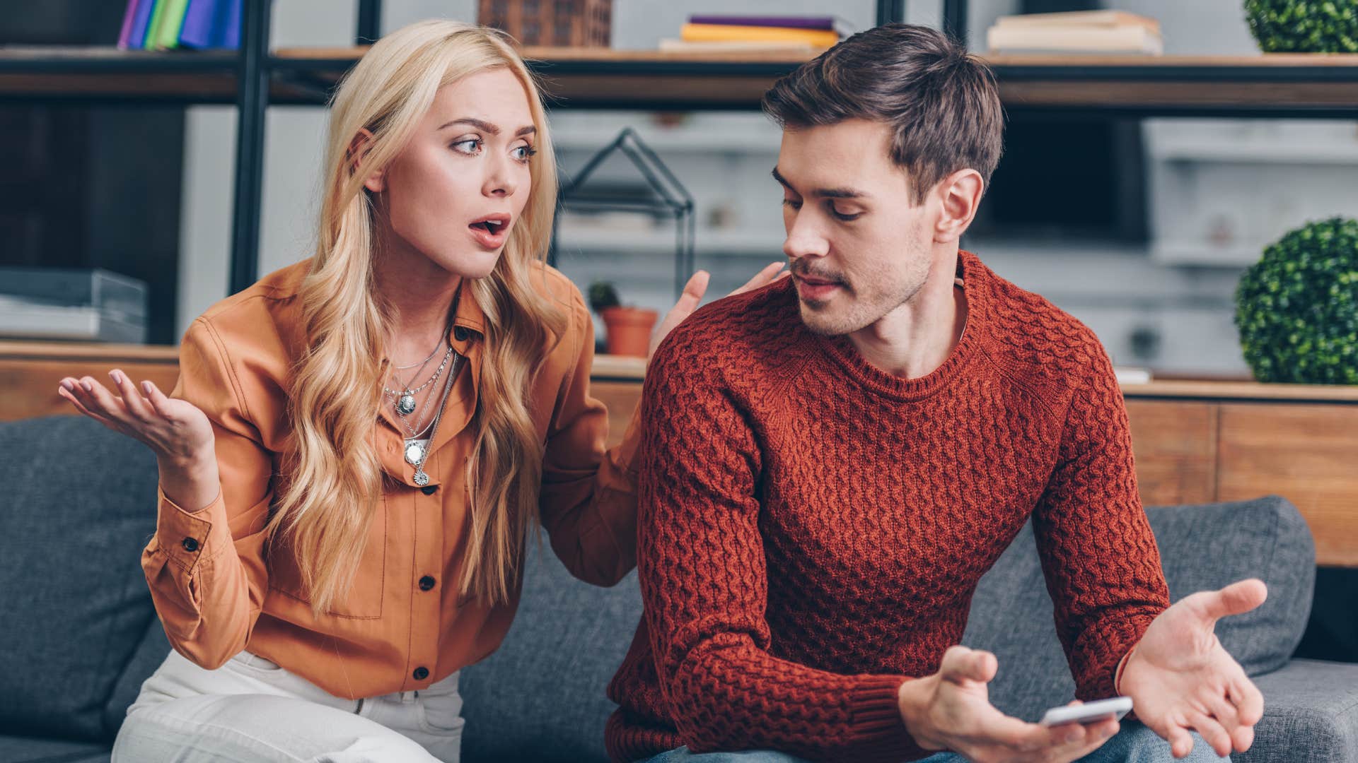 mindless woman saying im fine that annoys her partner