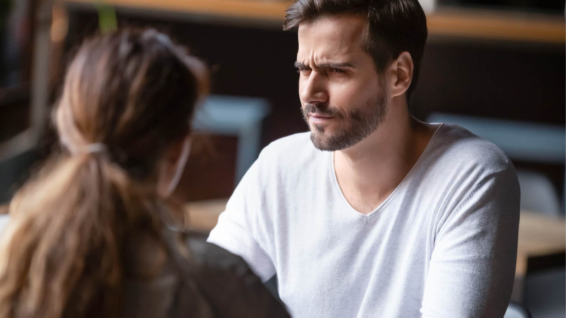 woman saying mindless thing my ex did the exact same thing that annoys partner