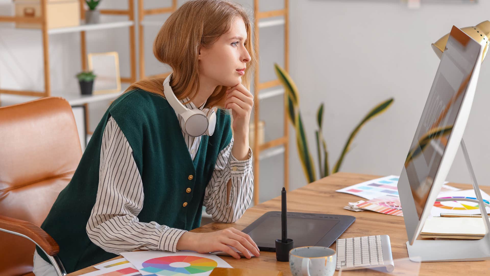 ux designer making graphics on computer