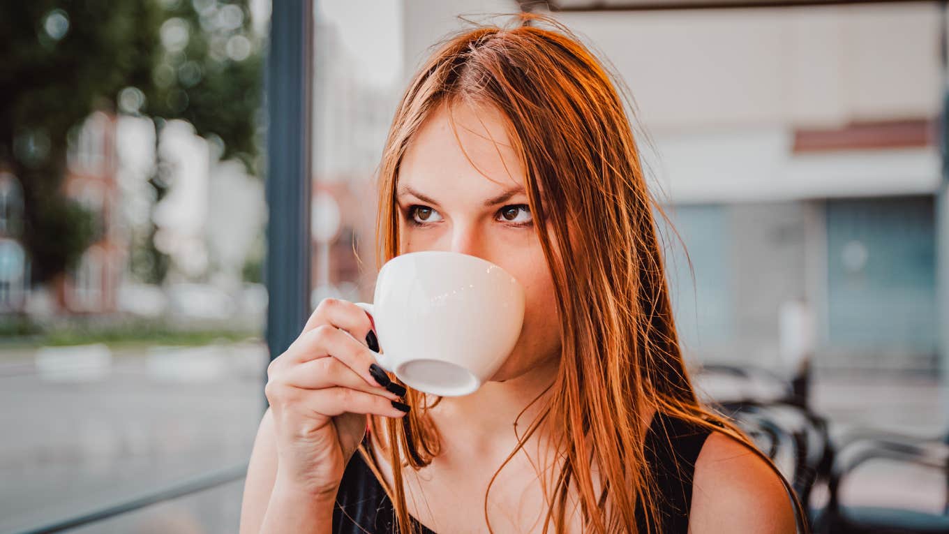 Woman who realizes she needs the chapter with her ex to be closed for good. 