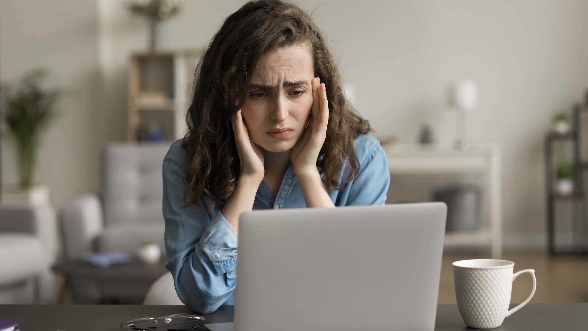woman who needs to close the chapter with her ex as she looked at old emails
