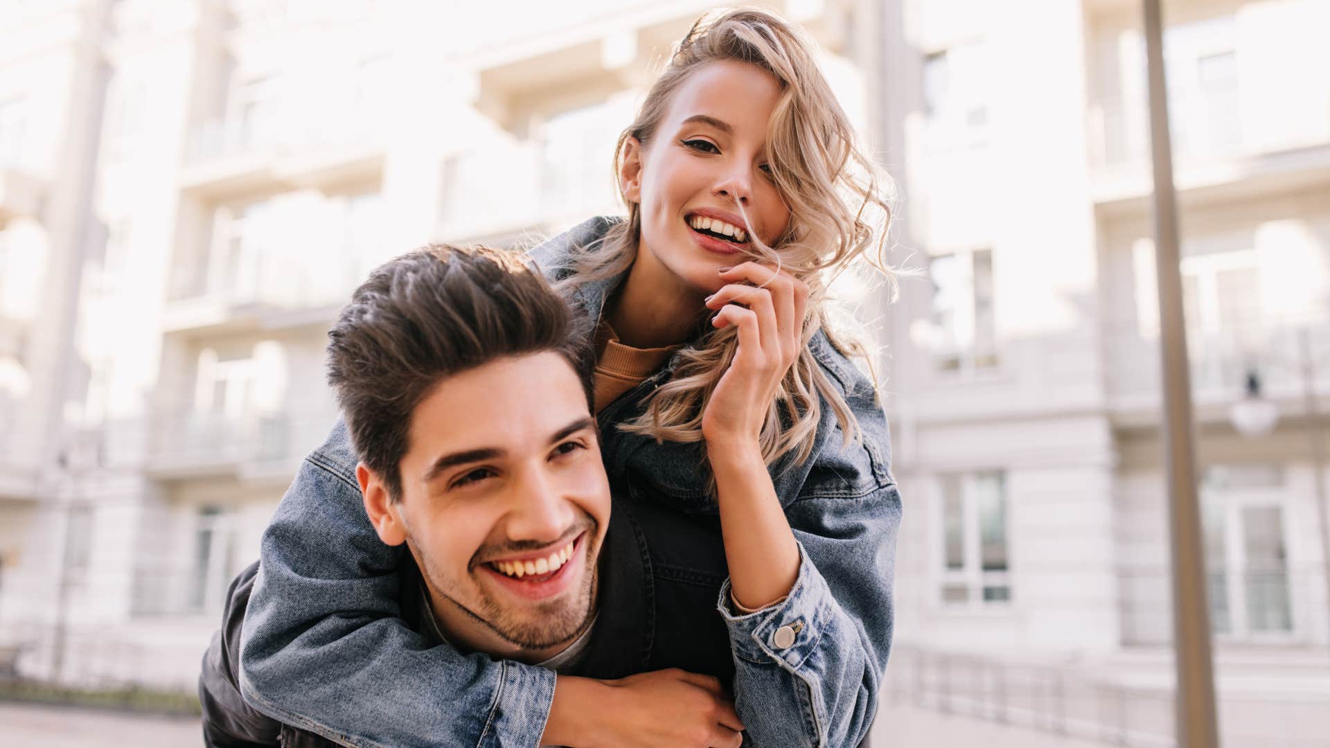 couple with an undeniable magnetic attraction laughs at everything together