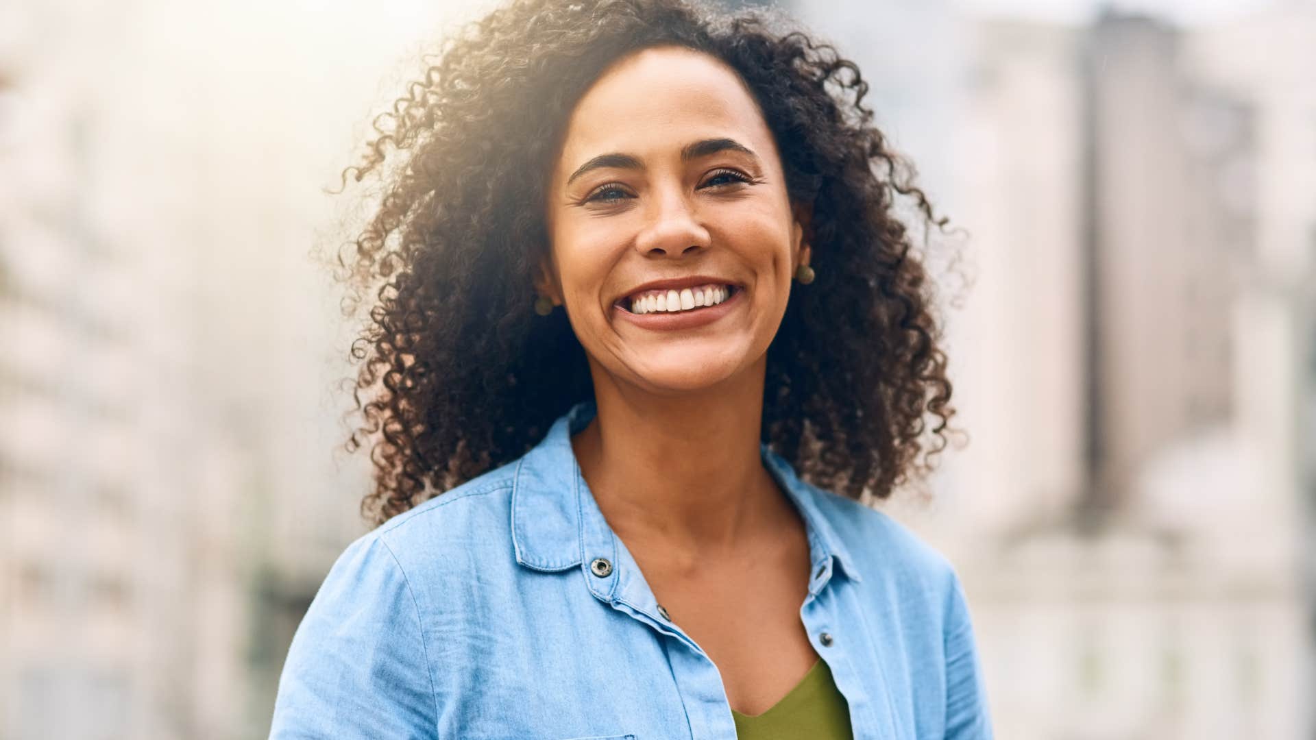 woman hiding that she has problems