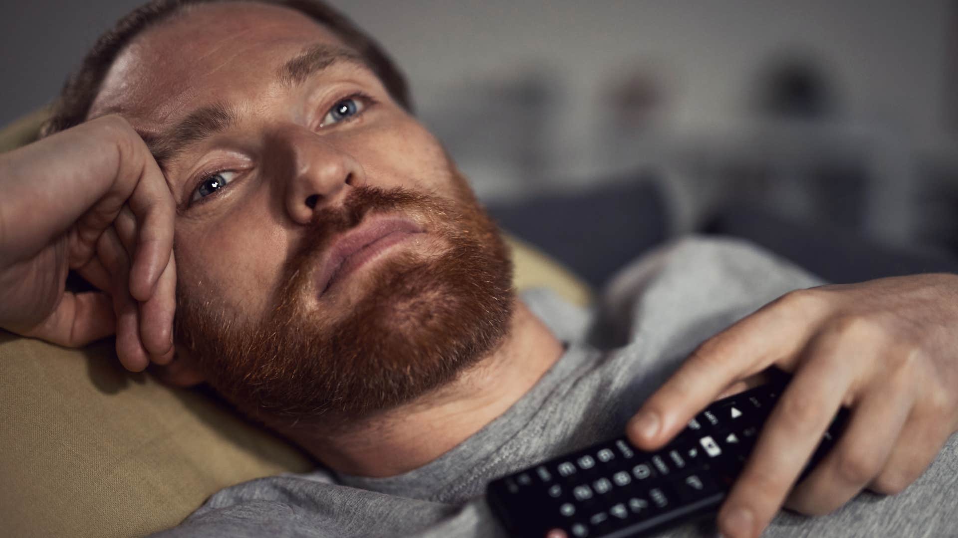 man watching movies and TV that throw off his whole mood