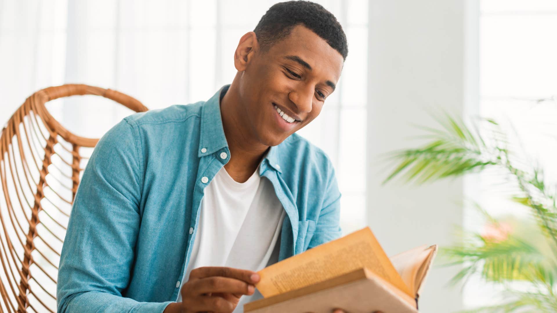 man enjoying his alone time at home