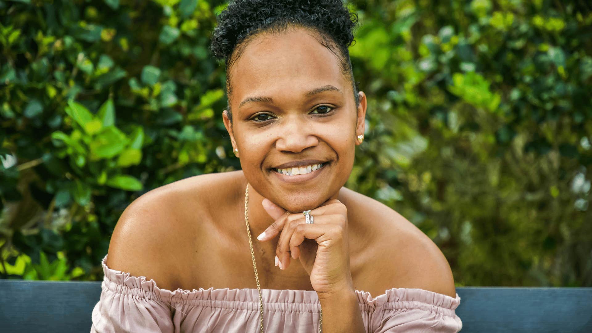 woman who is naturally mysterious as she opens her heart