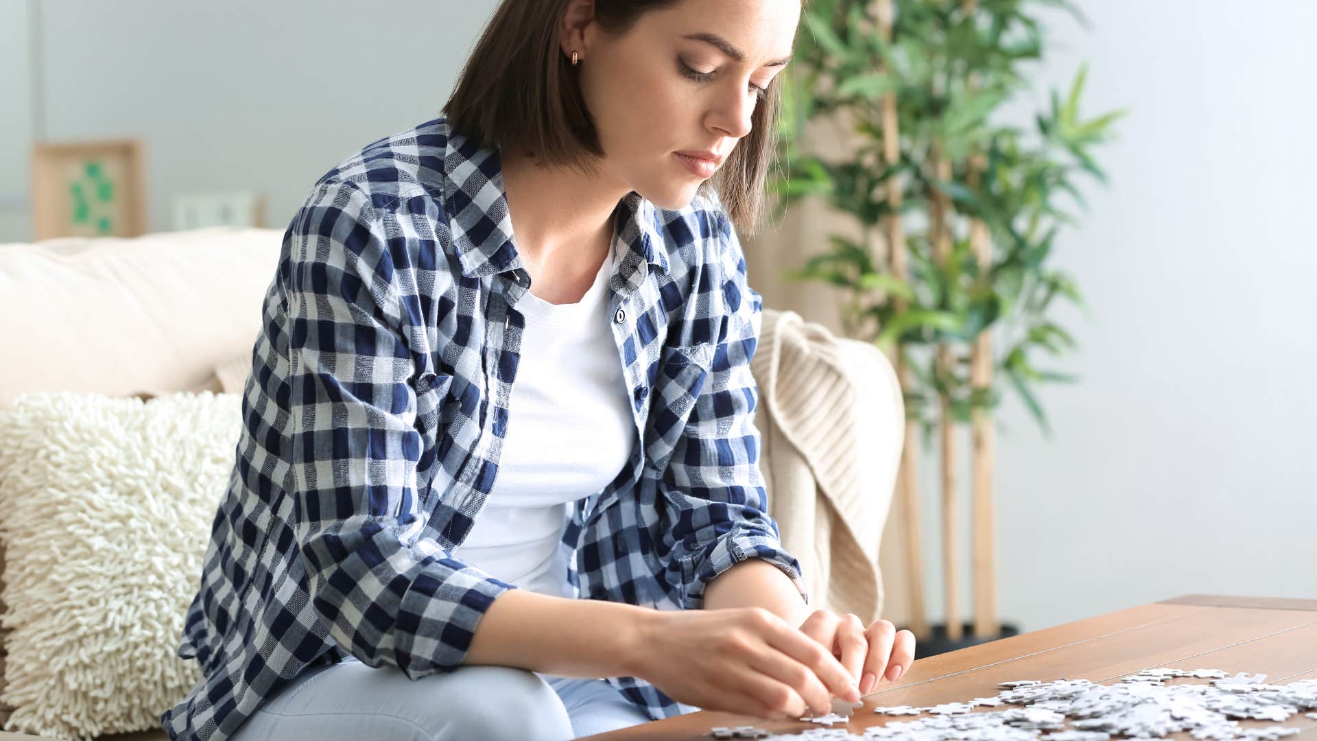 woman who is naturally resilient as she plays a little