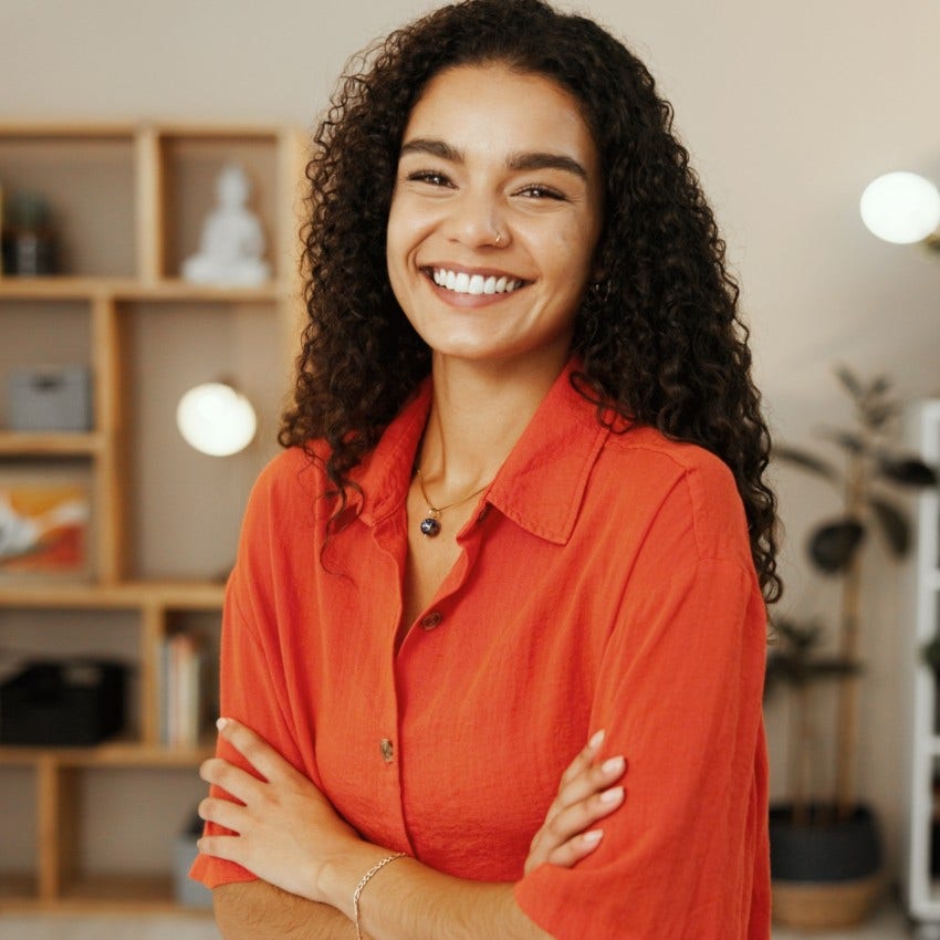 woman who goes easy on herself as she gets curious