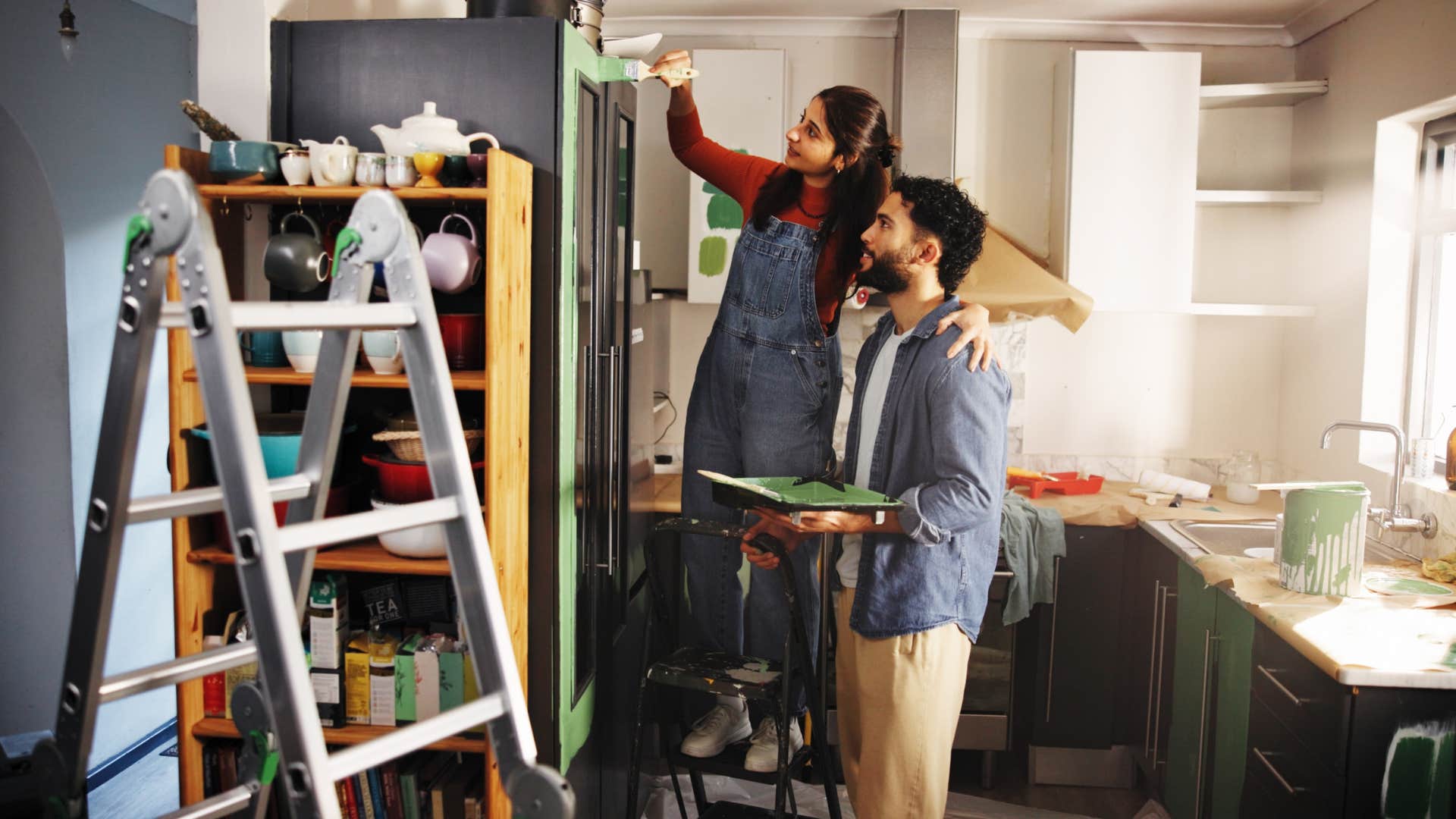 couple working on renovation project