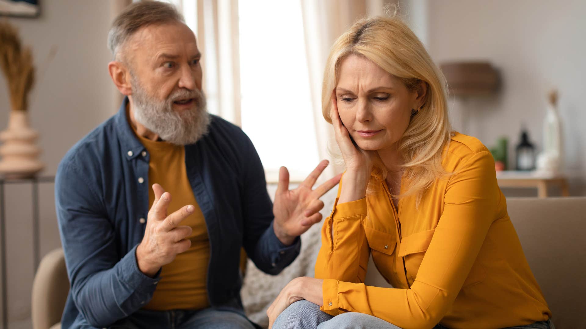 narcissistic man projecting his insecurities onto woman