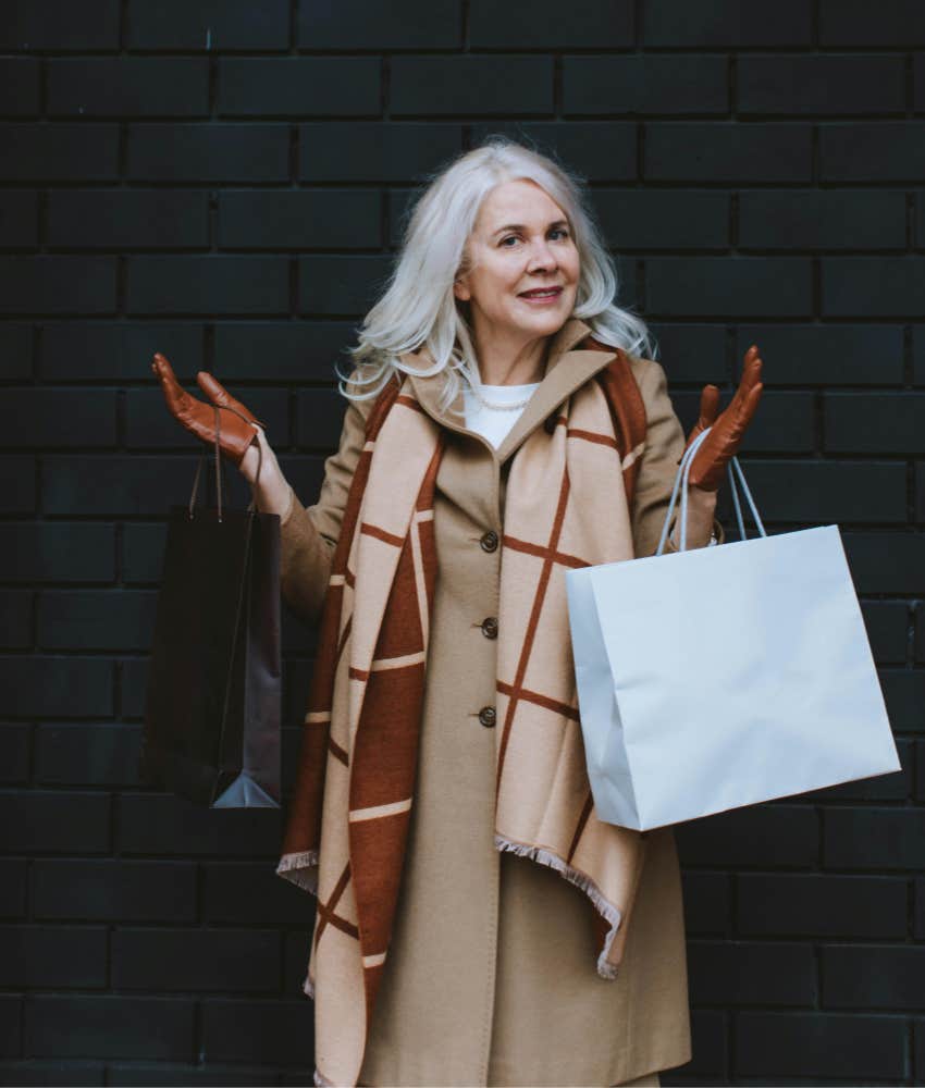 woman shopping spending money material possessions