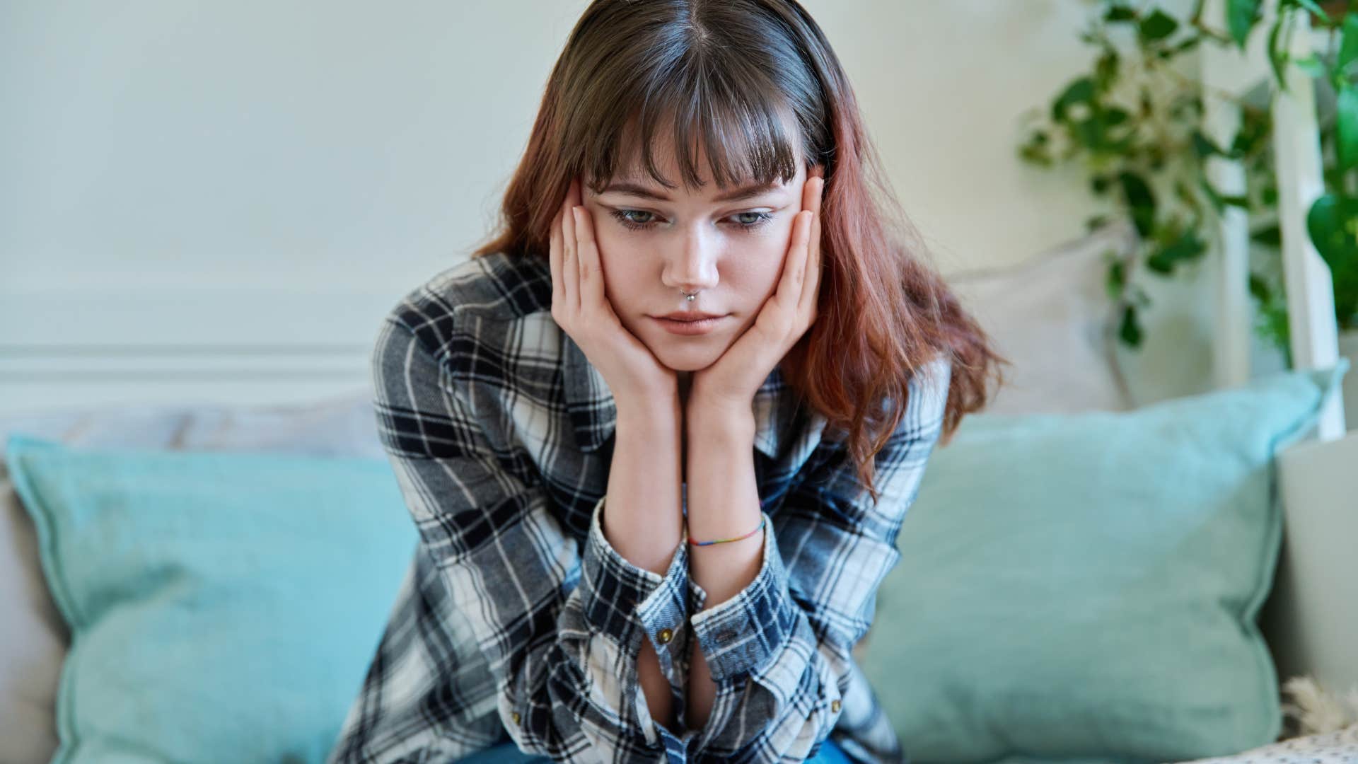 woman gets chronic headaches not living up to values