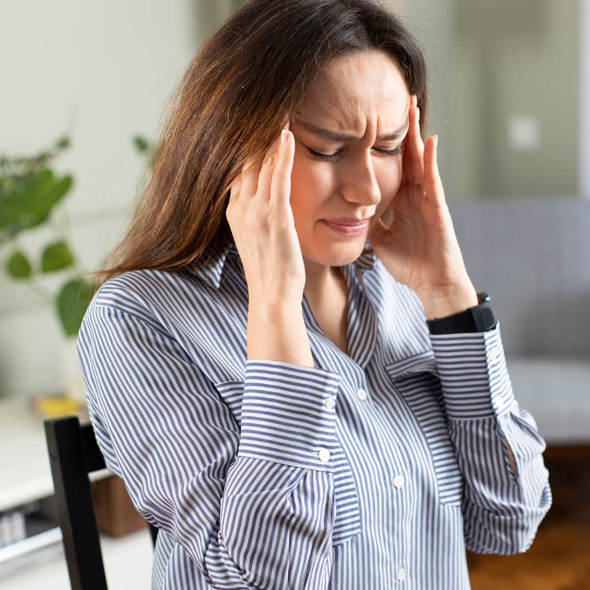 woman whose third eye opens into a higher state of being with her headaches