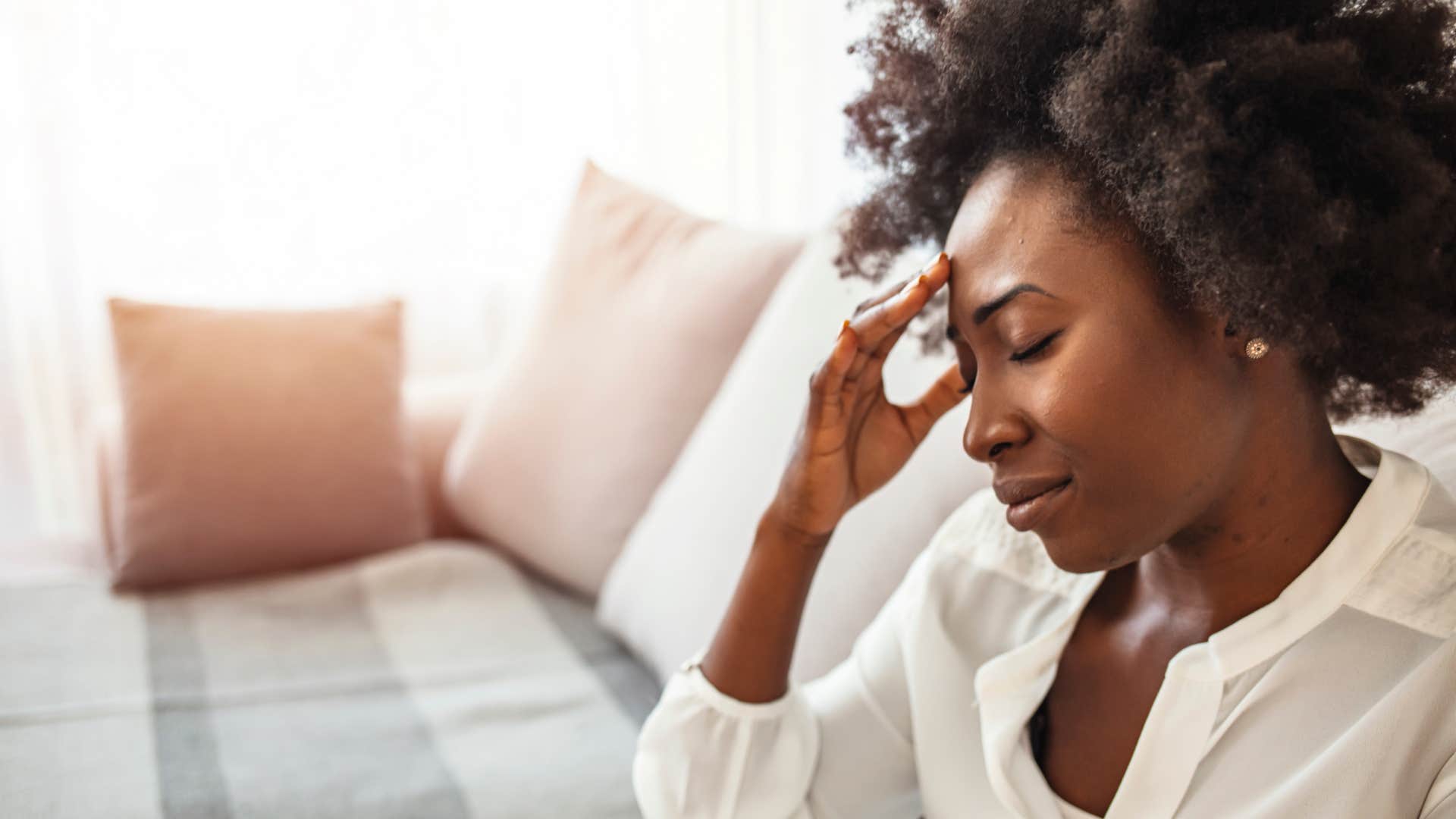 woman in desperate need of rest