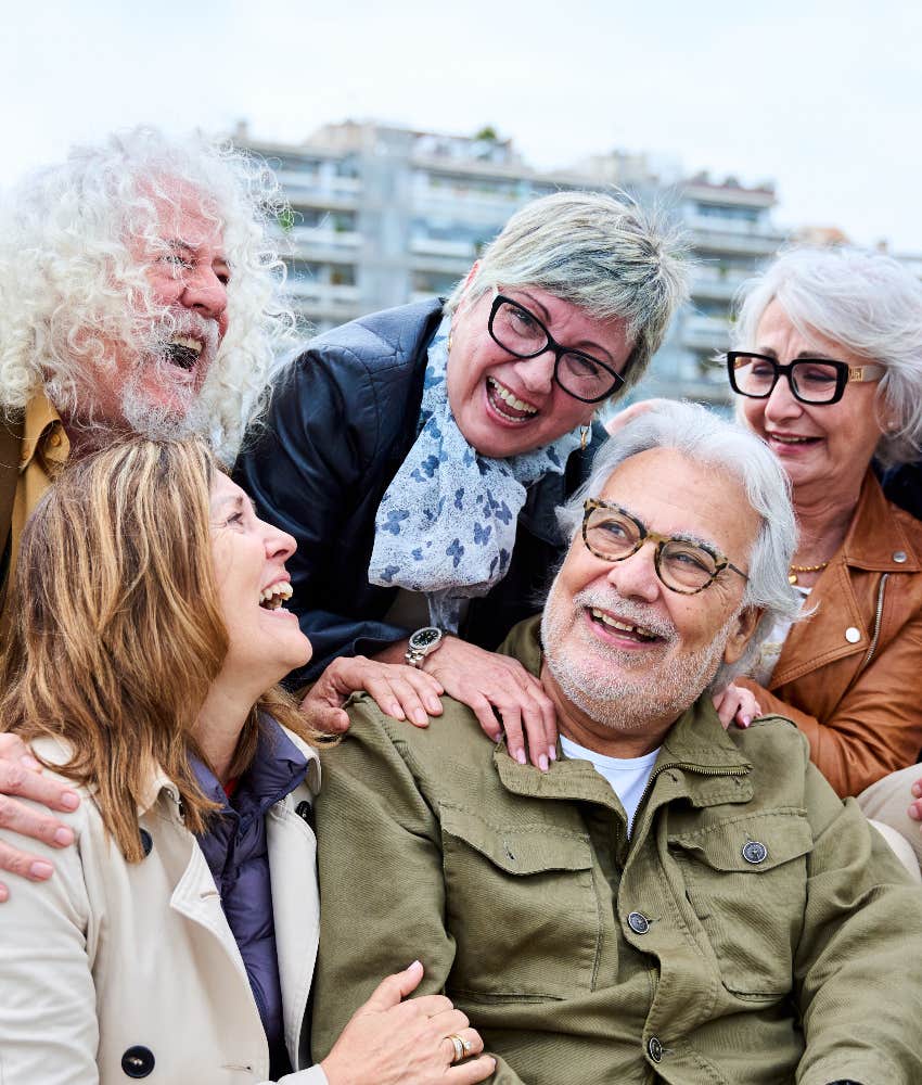 older adults laughing together