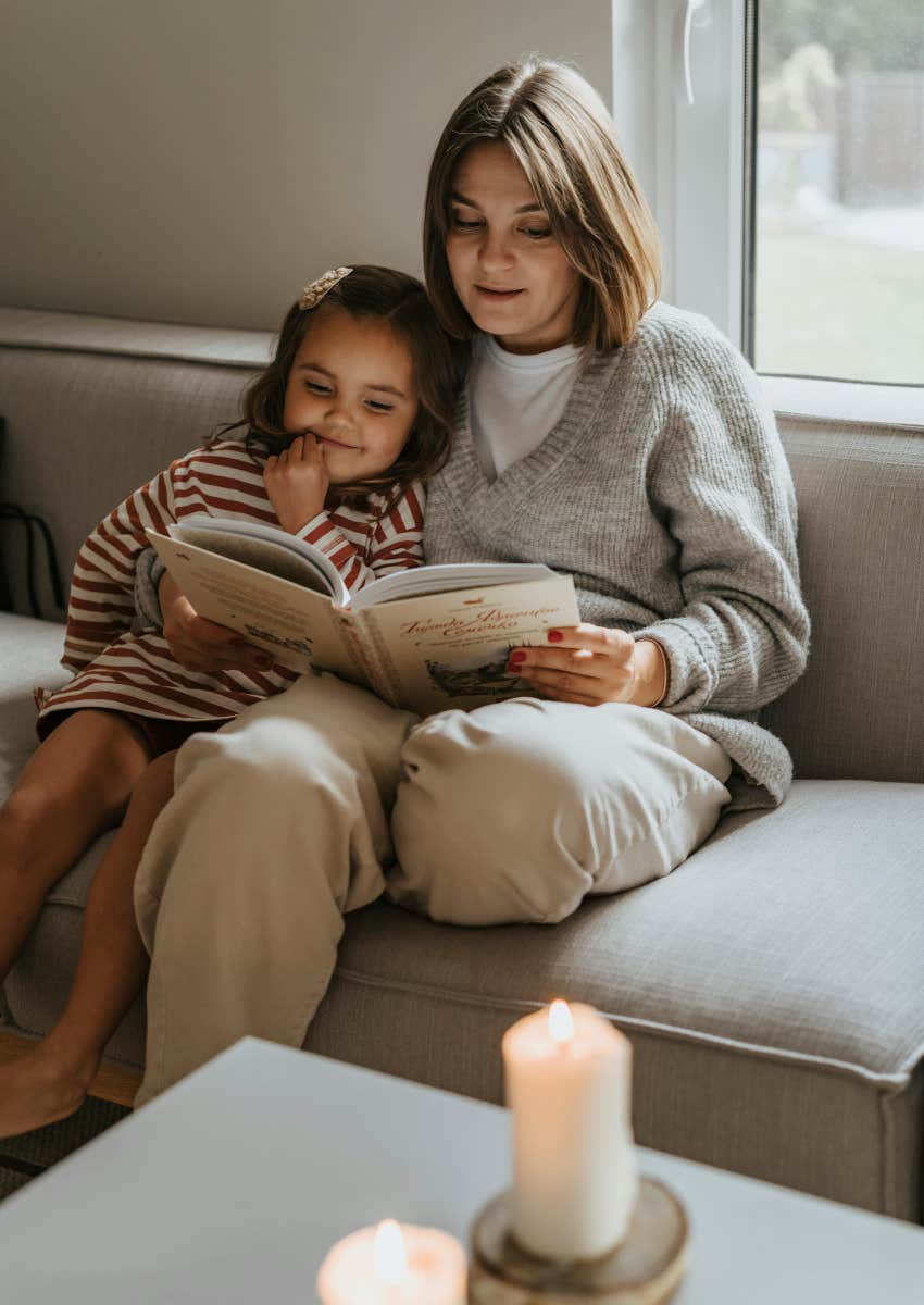 mom reading to her daughter