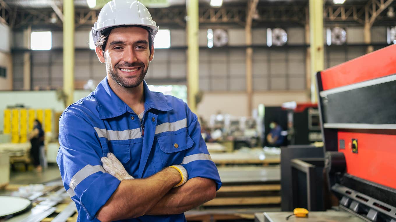 blue collar worker out earning office workers