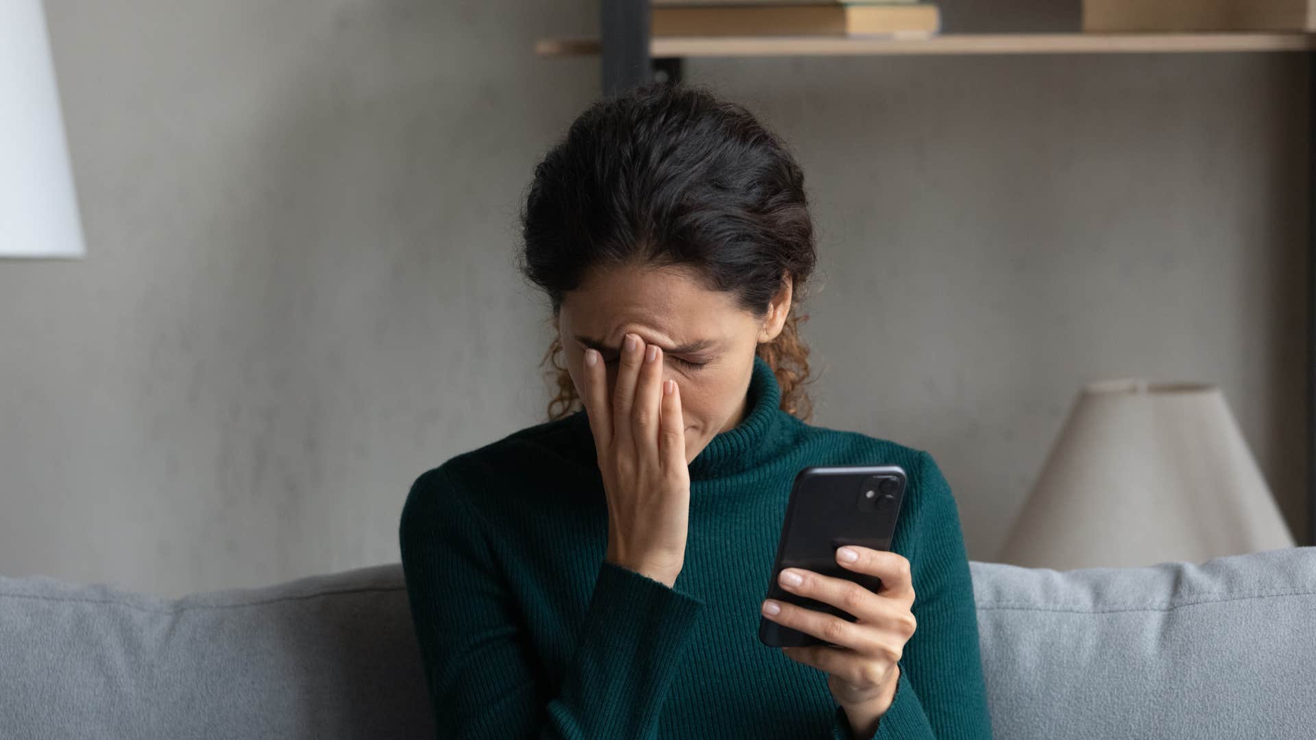 things adults with actual morals are tired of at this stage of their lives people who refuse to educate themselves woman in green sweater looking annoyed as she deals with person who refuses to educate themselves