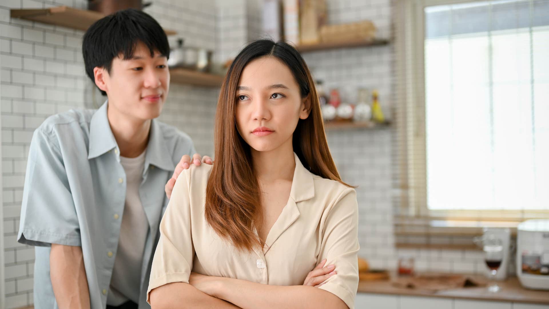 Man asks woman what she needs