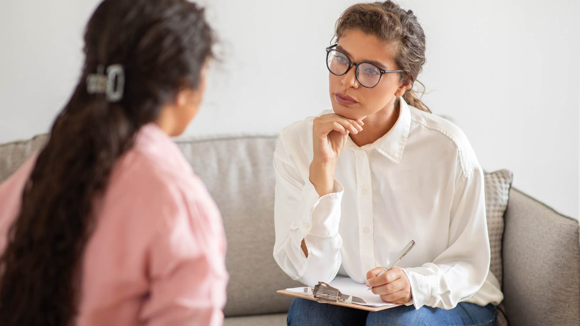 millennial woman openly going to therapy