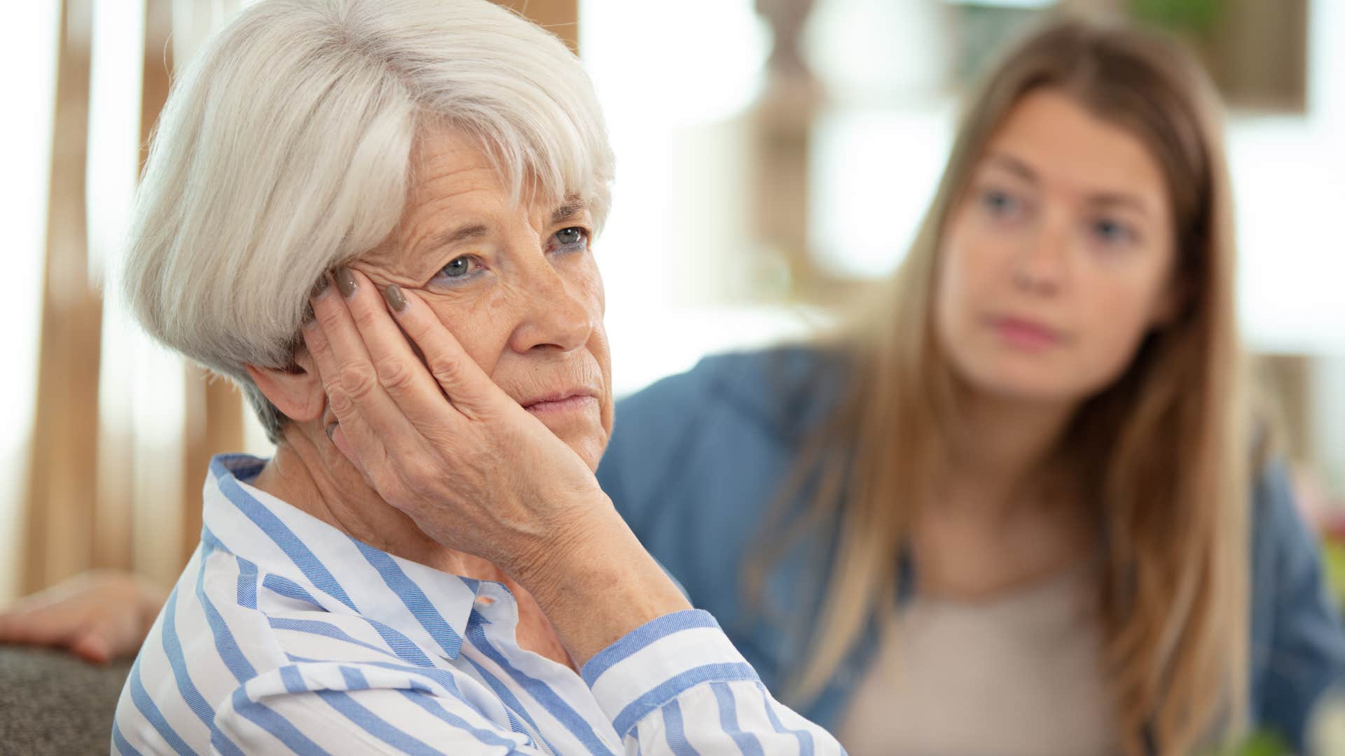 woman guilt-tripping her adult daughter turned away