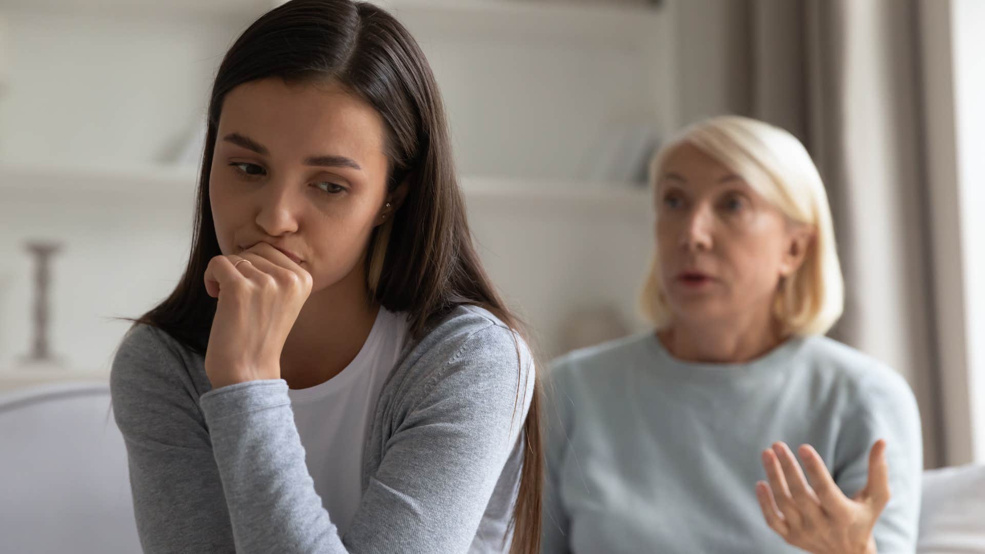 mother arguing with daughter pressuring her into life decisions