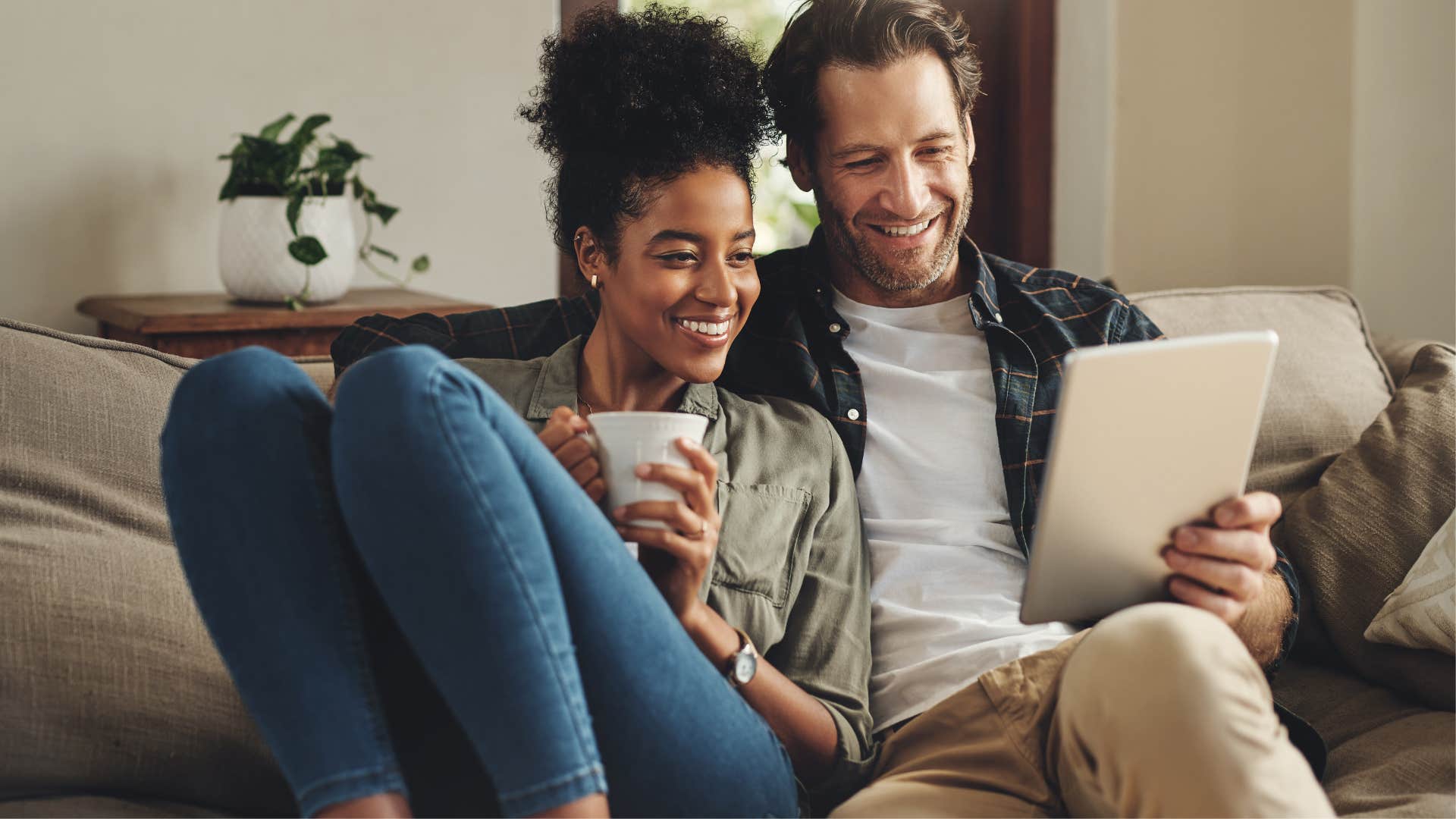 woman in a relationship with a man from a different background as it literally doesn't matter